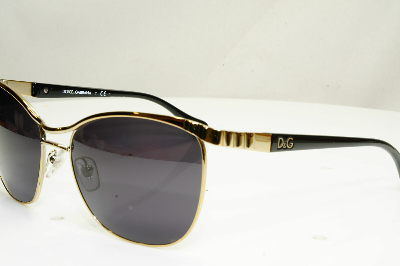 Dolce & Gabbana Black Gold Sunglasses Square Metal Shiny D&G 6088 1116/8G 310122