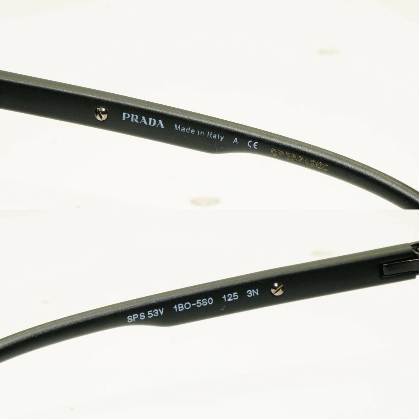 Prada Sunglasses Black Shield Visor Wrap Sport PS53VS SPS 53V 1BO-5S0 Red Stripe