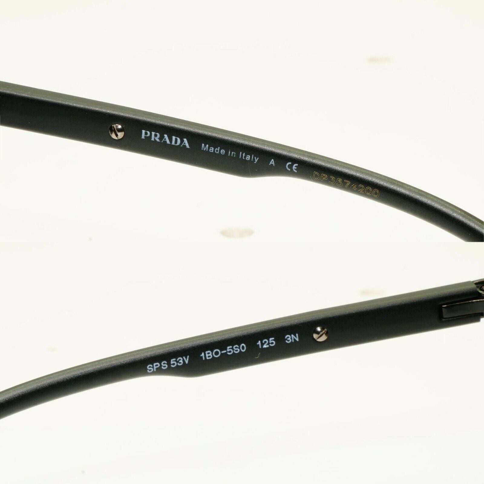 Prada Sunglasses Black Shield Visor Wrap Sport PS53VS SPS 53V 1BO-5S0 Red Stripe