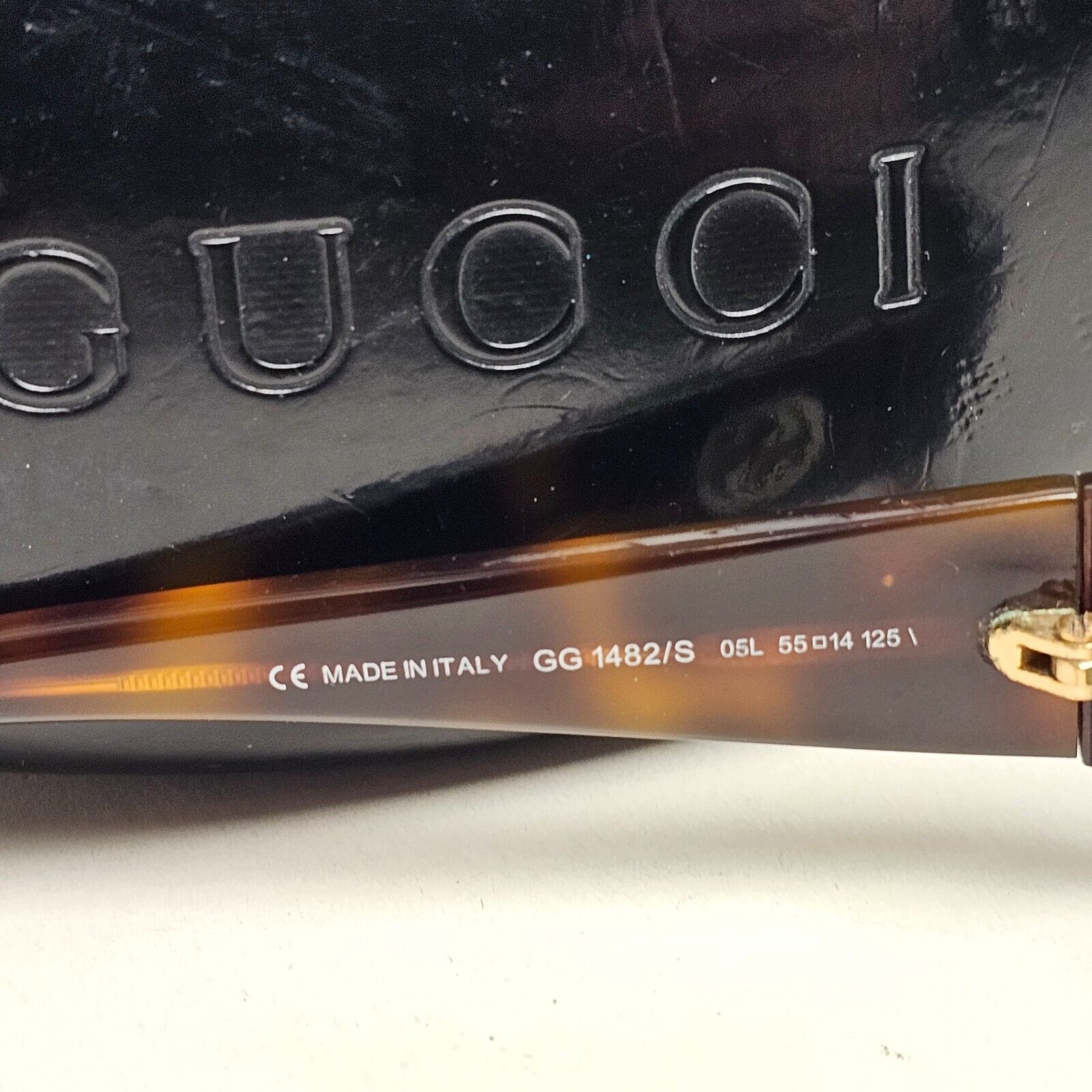 Gucci Sunglasses 1999 Vintage Brown Tortoise Green GG 1482/S 05L 55mm 180125