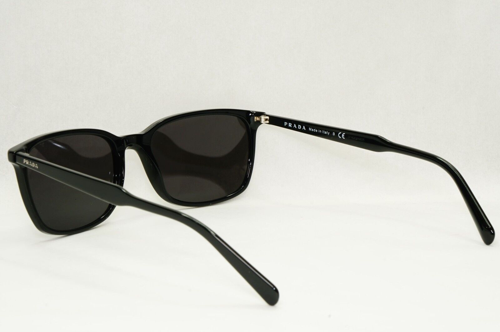 Prada Sunglasses Black Square Glossy Fashion PR13XV VPR 13X 1AB-1O1 55mm