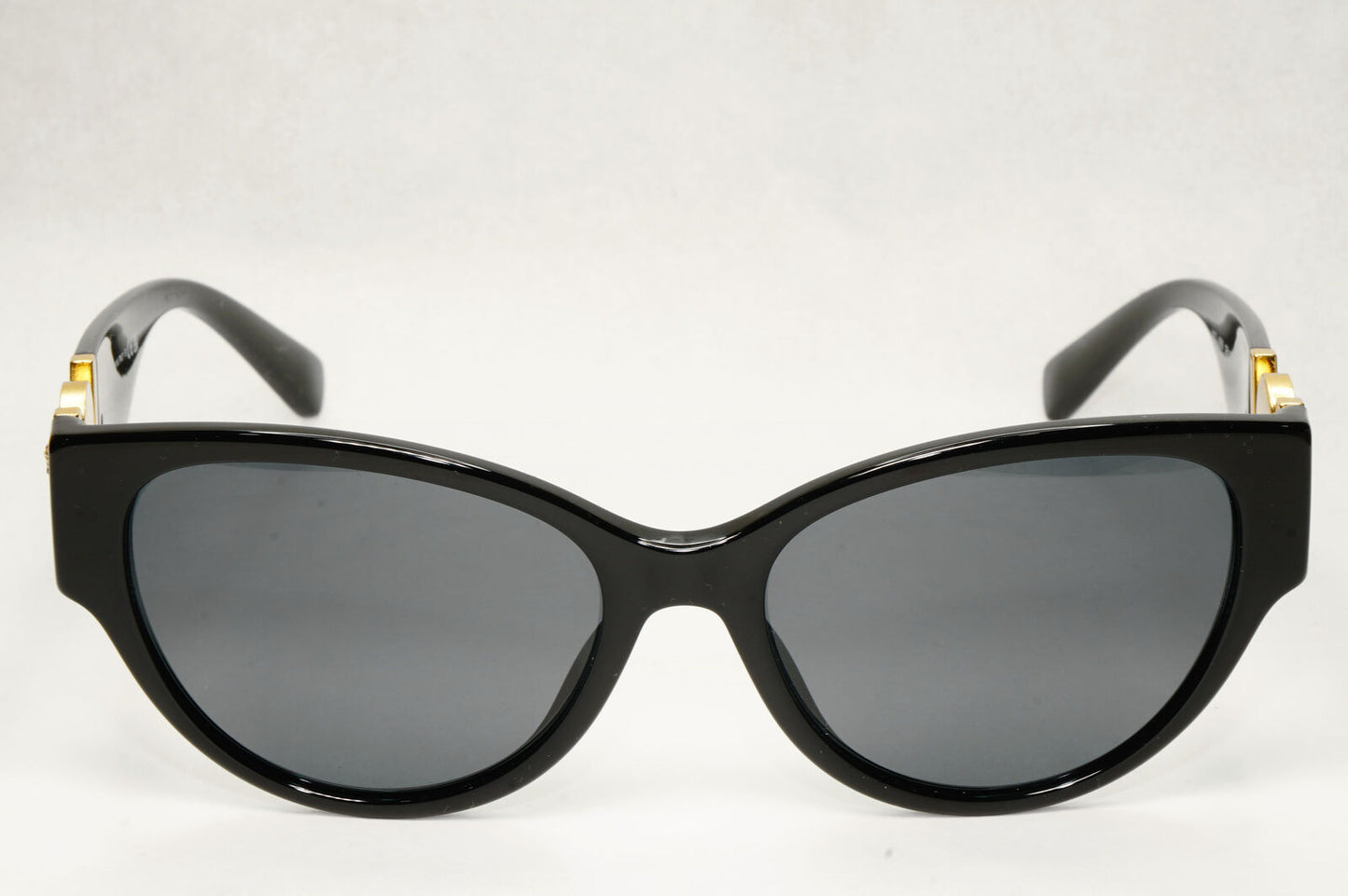 Versace Sunglasses Black Gold Medusa Full Rim Cat Eye Womens MOD VE 4368 GB1/87