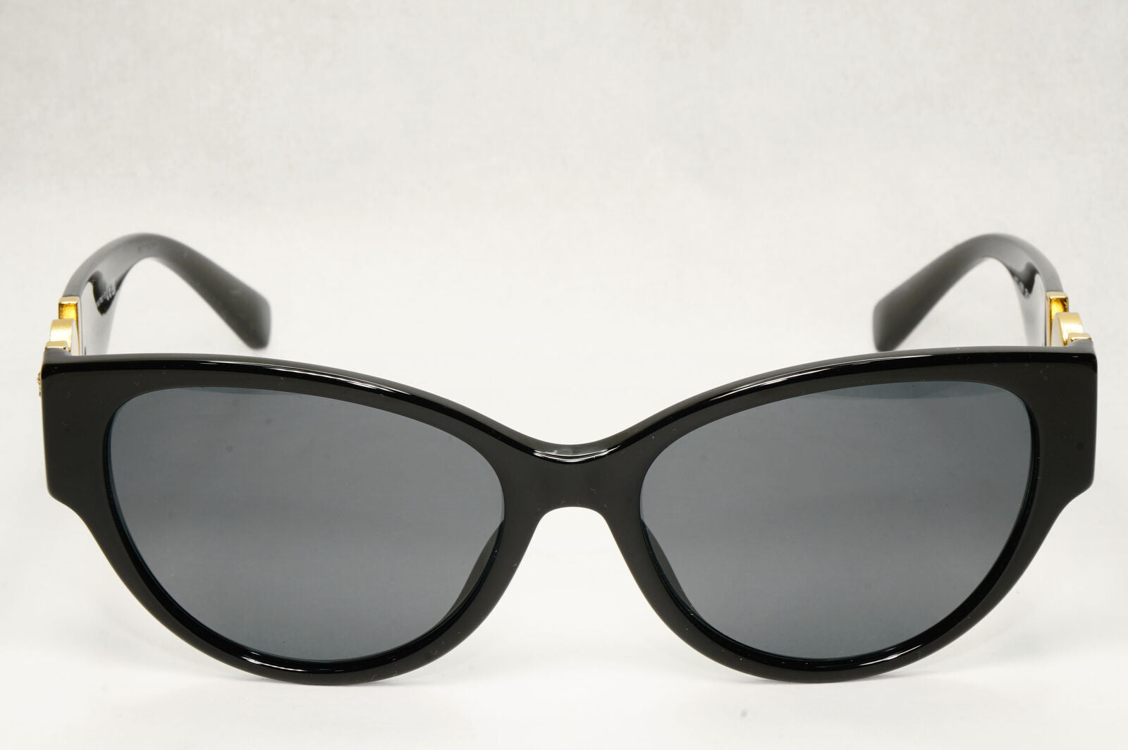 Versace Sunglasses Black Gold Medusa Full Rim Cat Eye Womens MOD VE 4368 GB1/87