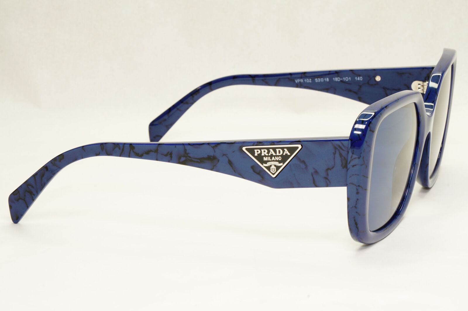 Prada Sunglasses Blue Triangle Symbole Marble Square PR10ZV VPR 10Z 18D-1O1 53mm