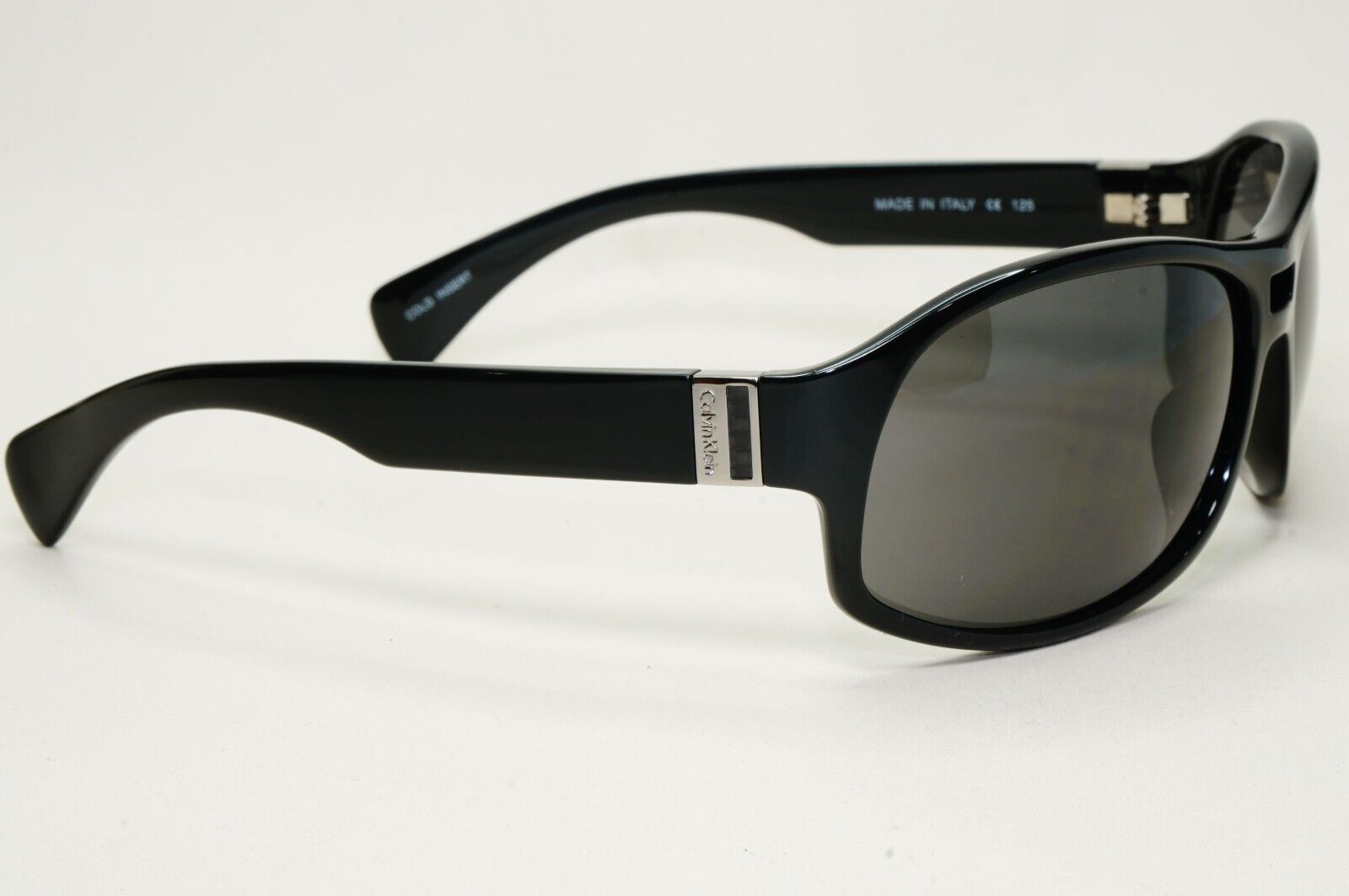 Calvin Klein Sunglasses 2005 Vintage Black Grey Wrap Retro 849S 090 121124