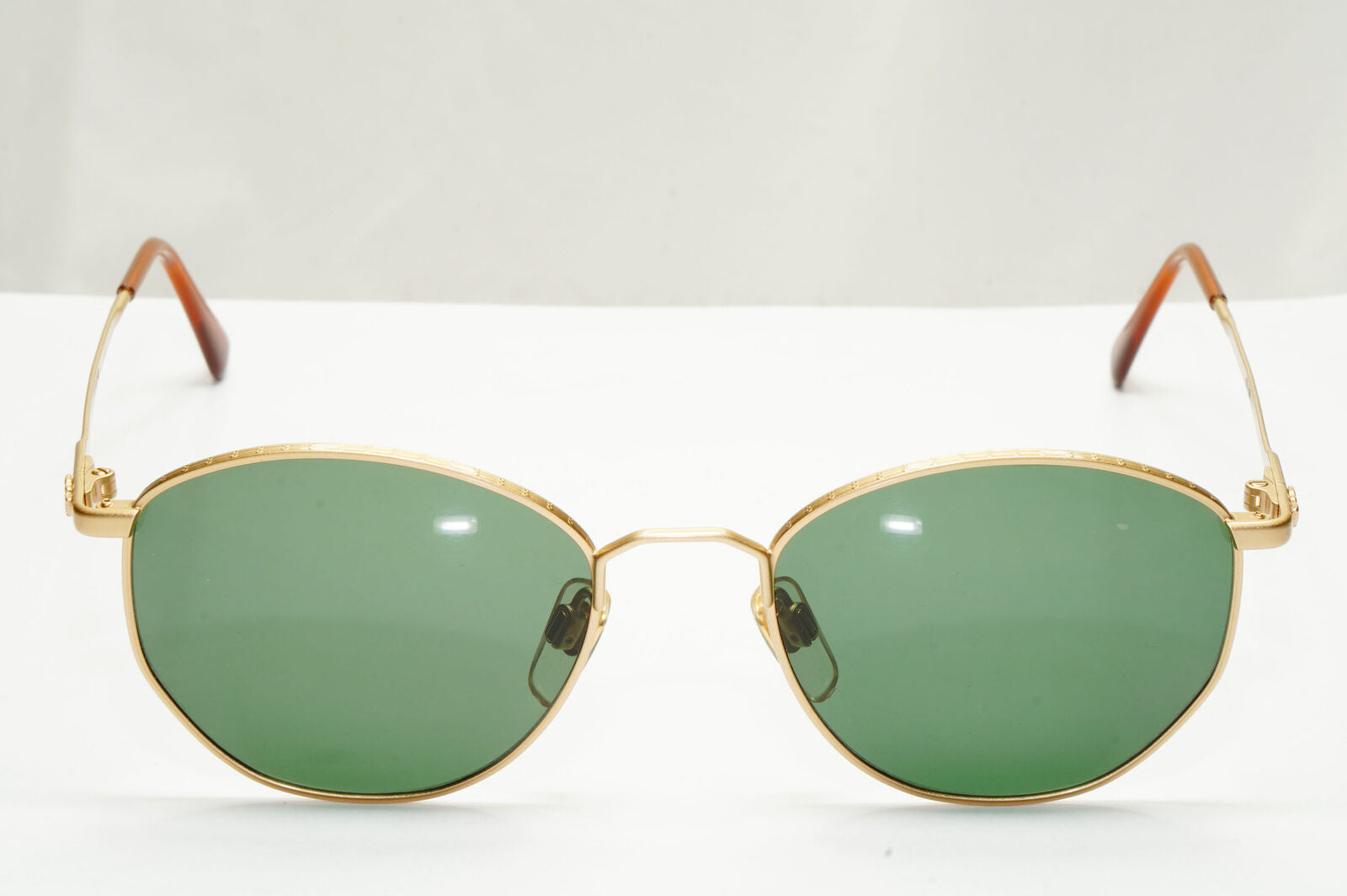 Emporio Armani Sunglasses 1997 Vintage Gold Green Metal Round 031 703 50mm A