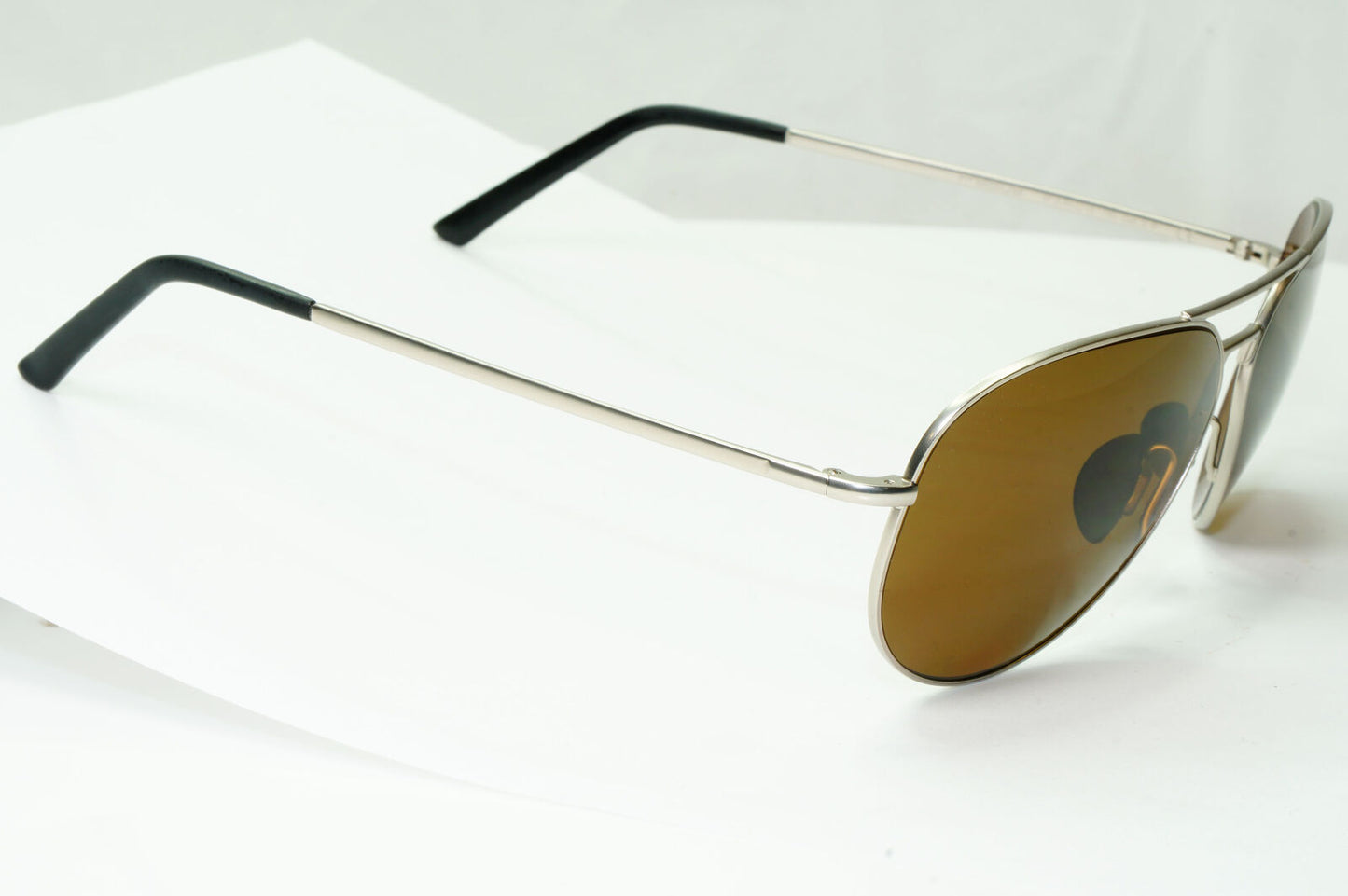 Porsche Design Polarised Sunglasses Brown Pilot Palladium Silver P8508 M 60mm