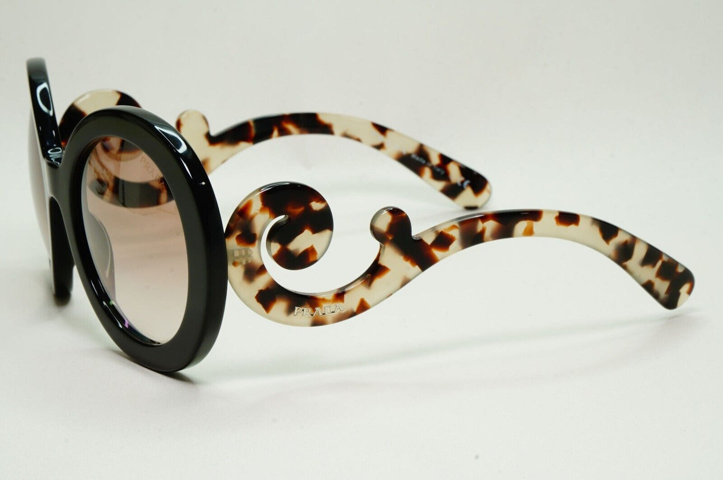 Prada Sunglasses Baroque Swirl Round Black Marble PR27NS SPR 27N UAO-4O0 141024