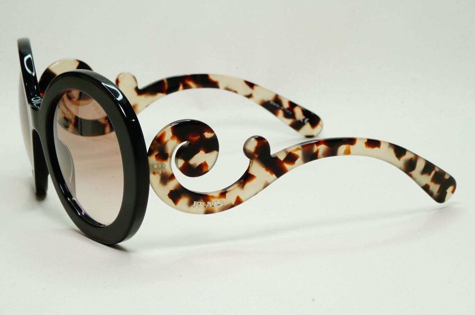 Prada Sunglasses Baroque Swirl Round Black Marble PR27NS SPR 27N UAO-4O0 141024