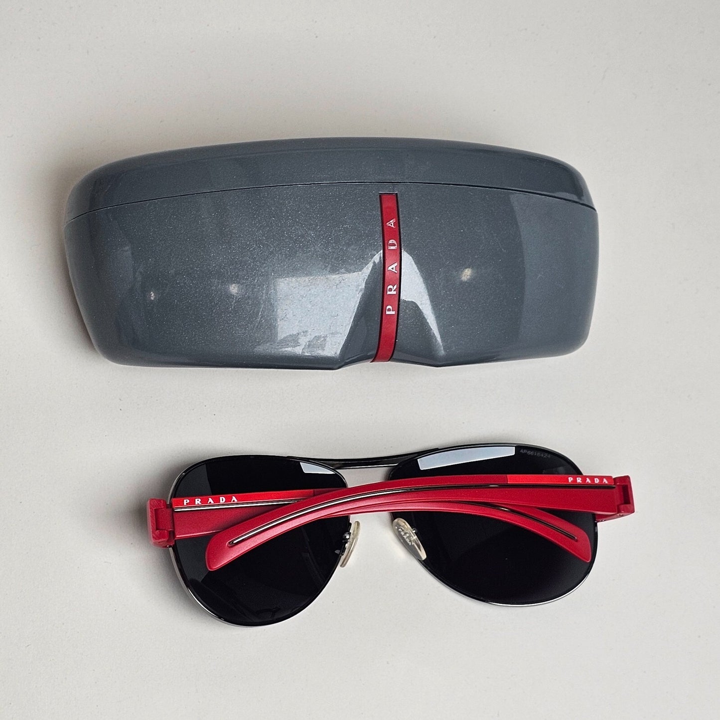 Prada Sunglasses 2010 Vintage Red Rossa Pilot PS51LS SPS 51L 6BF-1A1 62mm 070325