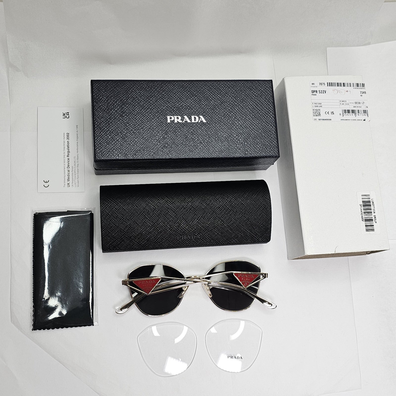 Prada Sunglasses Triangle Symbole Red Gold Black PR52ZV VPR 52Z 5AK-1O1 53mm