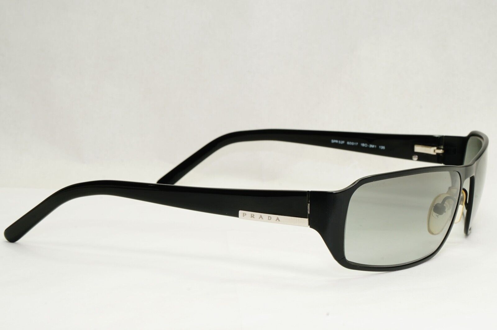 Prada Sunglasses 2006 Vintage Black Rectangle Grey PR52FS SPR 52F 1BO-3M1 270324