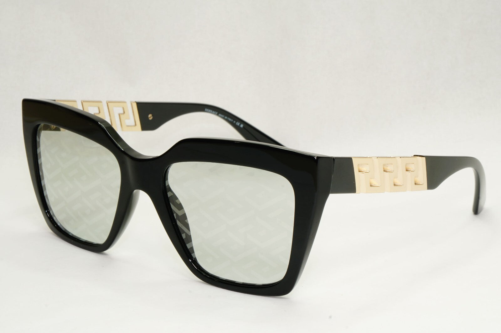 Versace Sunglasses Monogram Mirror Black Gold Meander MOD VE 4418 GB1/AL