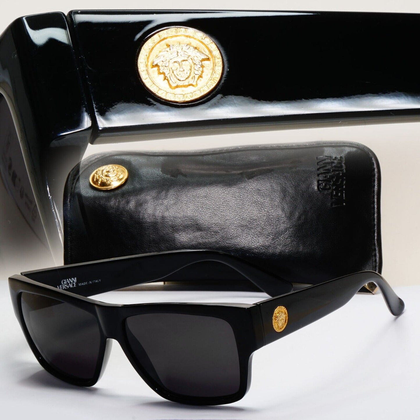 Gianni Versace Sunglasses 1993 Vintage Black Gold Medusa MOD 372 COL 852 091124
