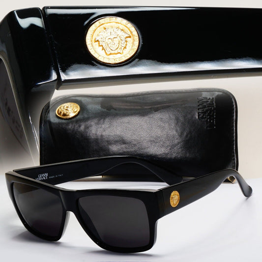 Gianni Versace Sunglasses 1993 Vintage Black Gold Medusa MOD 372 COL 852 091124
