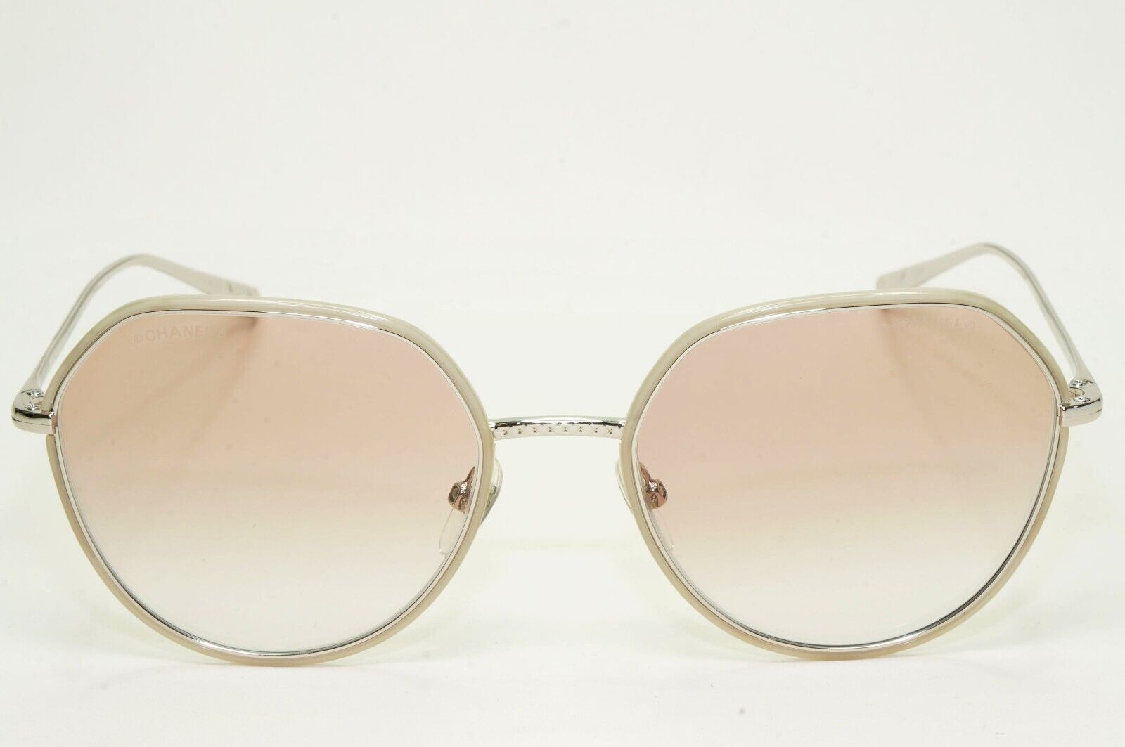 Chanel Sunglasses Silver Brown Gradient Metal Square 4251-J c.124/13 55mm