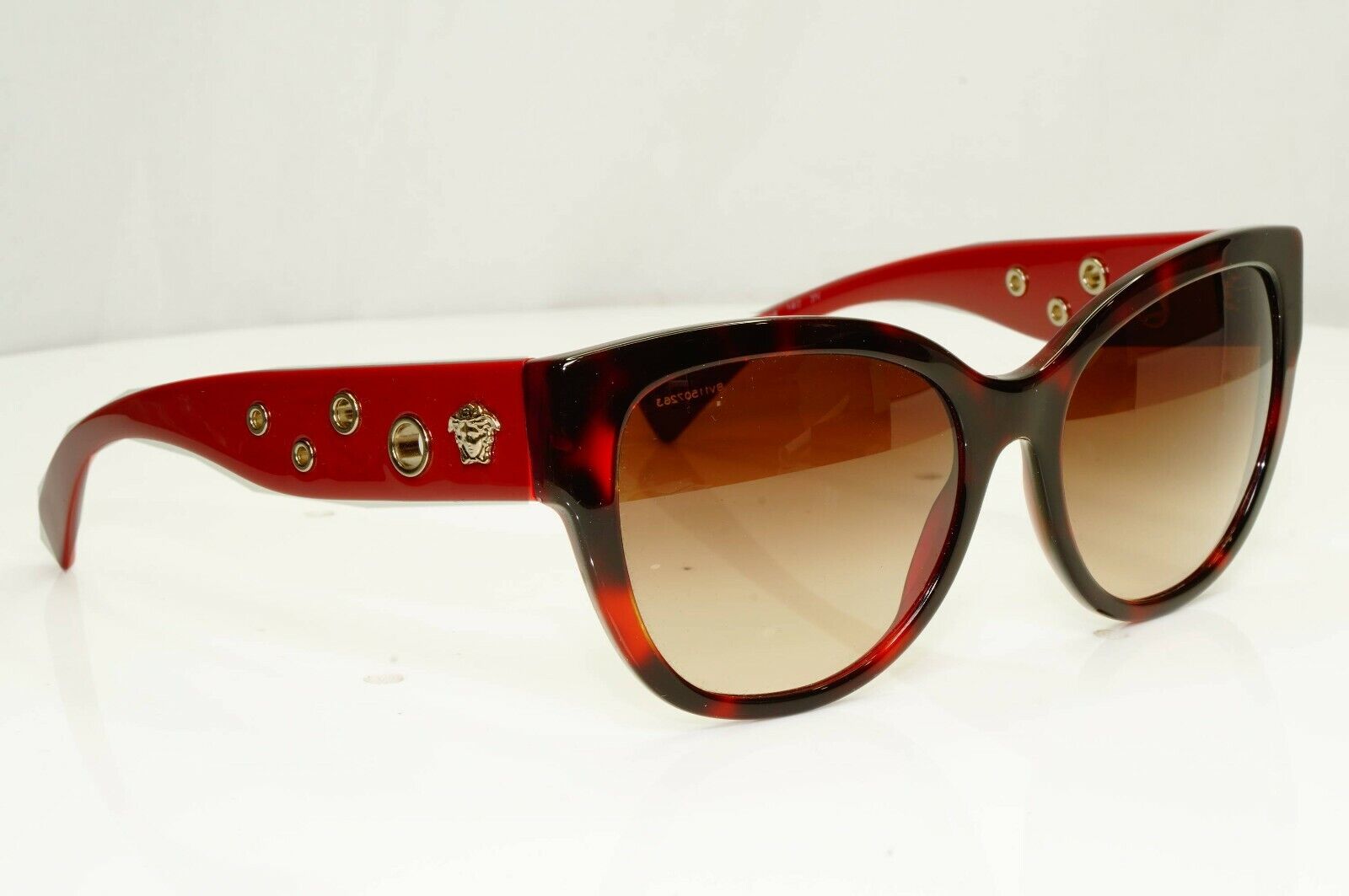 Versace Burgundy Brown Sunglasses Womens Gold Medusa 4314 5184/13 Dark Red