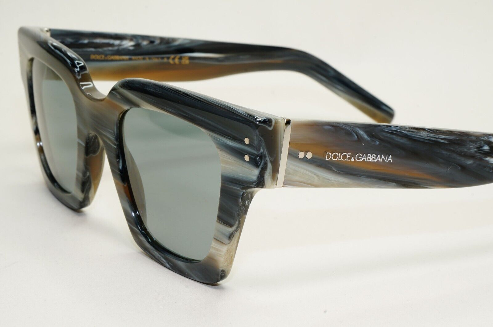Dolce & Gabbana Grey Horn Marble Square Sunglasses DG 4413 3390/87 48mm