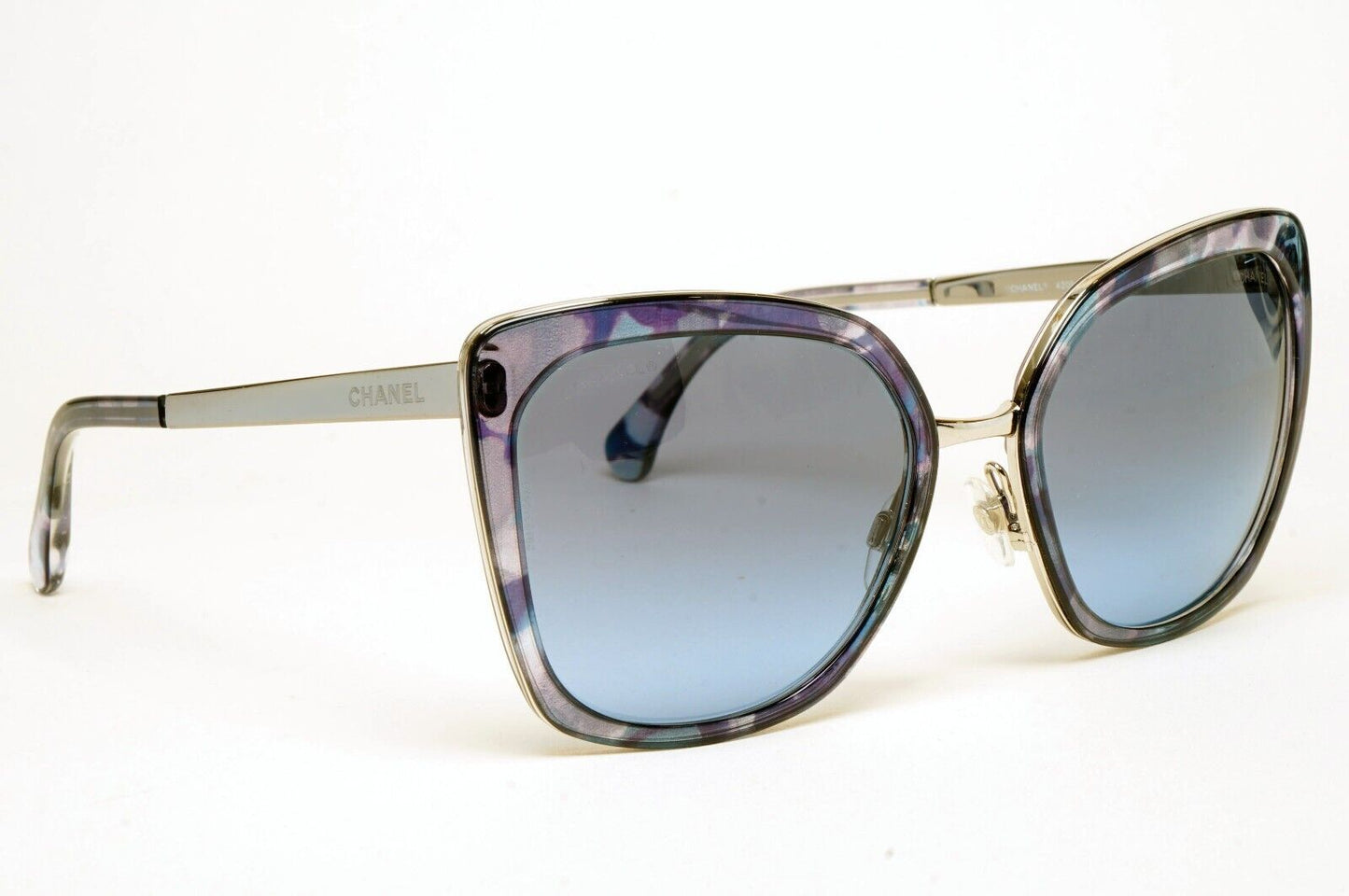 Chanel Sunglasses Blue Gradient Square Silver Metal 4209 c.465/S2 57mm 100125