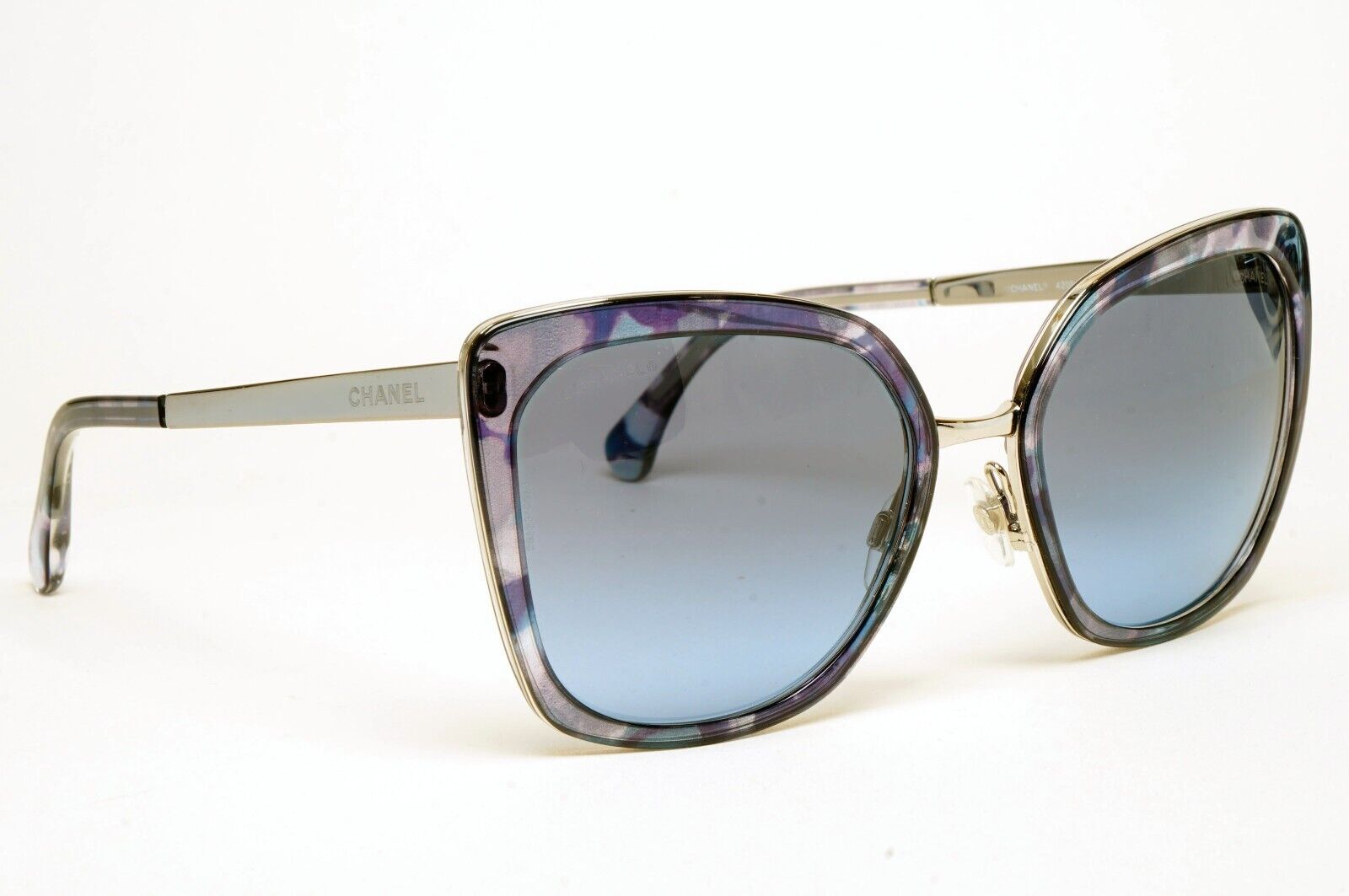 Chanel Sunglasses Blue Gradient Square Silver Metal 4209 c.465/S2 57mm 100125