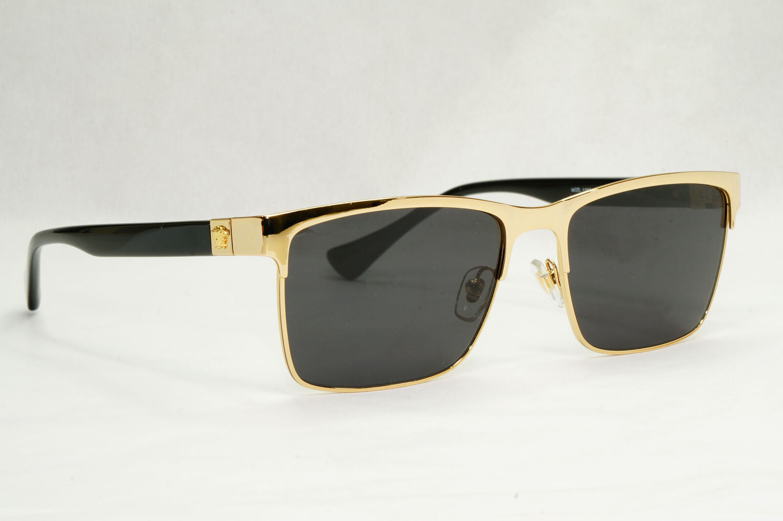 Versace Sunglasses Black Gold Square Metal Glossy MOD VE 1285 1002 56mm [B]