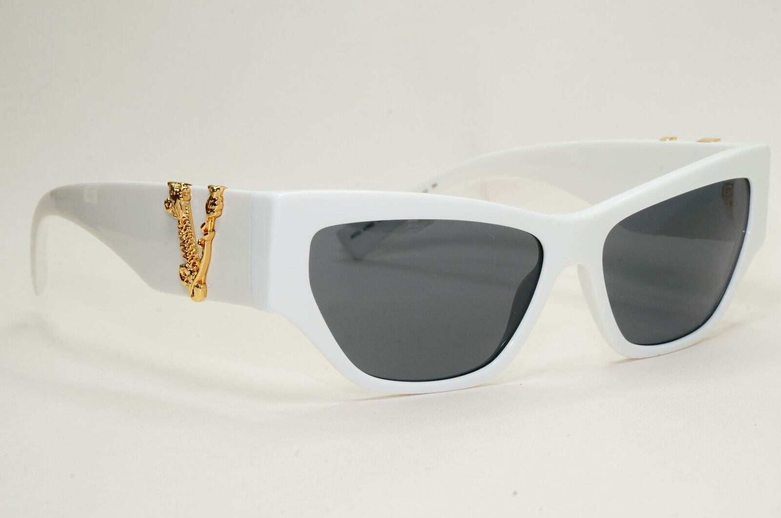 Versace Sunglasses White Gold V Black Square MOD VE 4383 5327/87 56mm