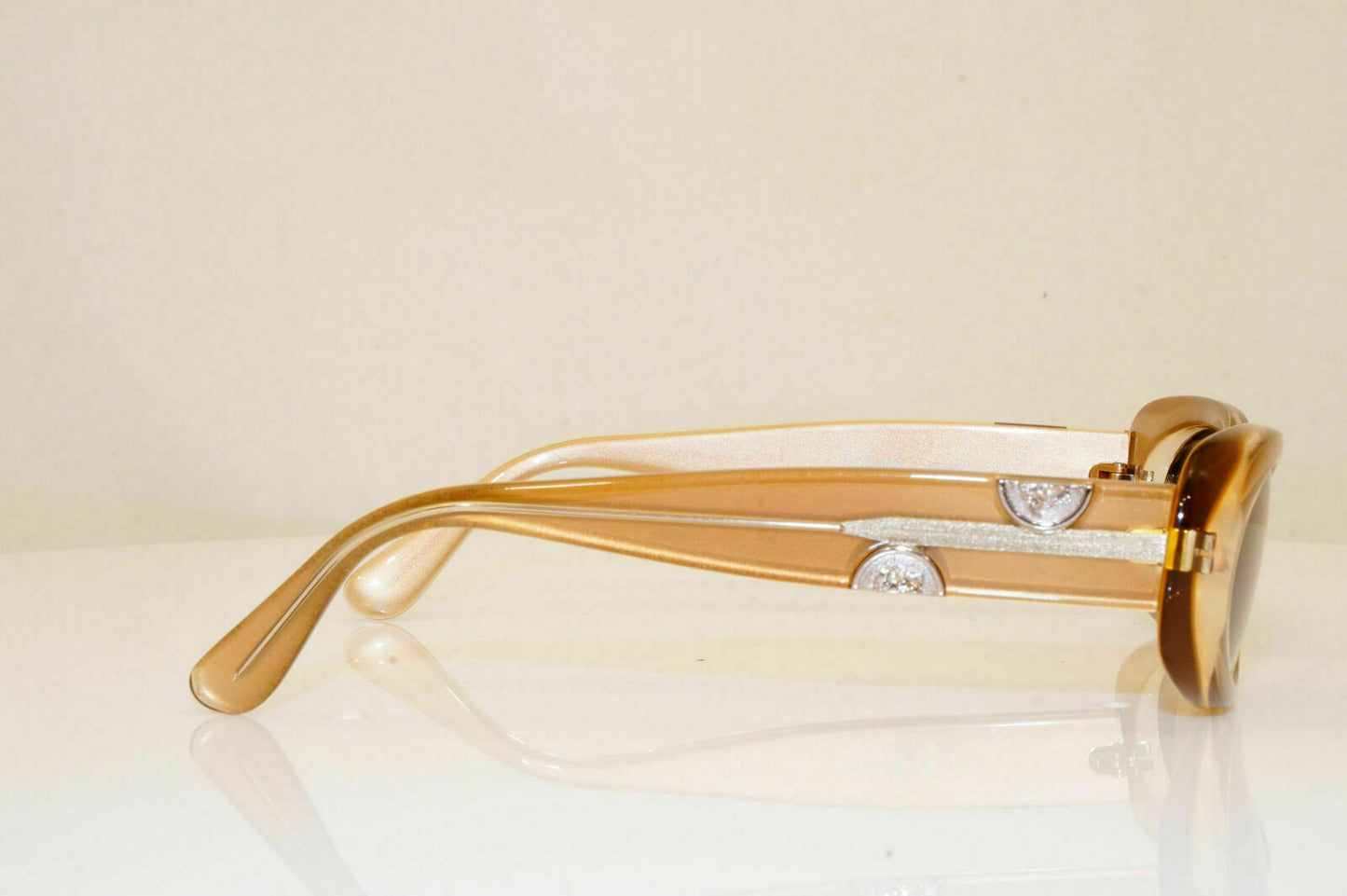 Gianni Versace 1996 Vintage Medusa Split Coin Sunglasses Brown MOD 248 COL 327