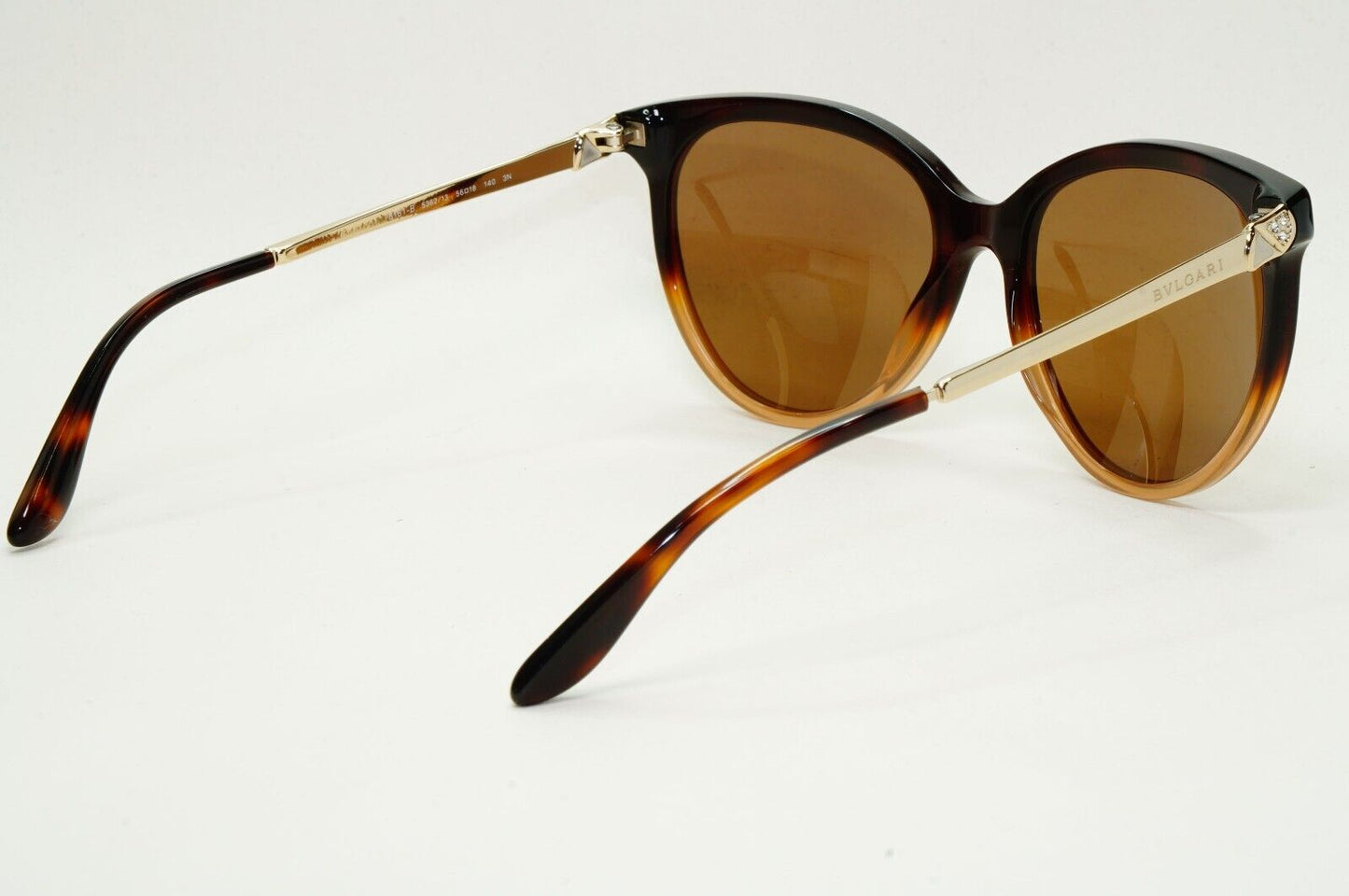 Bvlgari Sunglasses Brown Gold Diamante Square 8161-B 5362/13 56mm 120824
