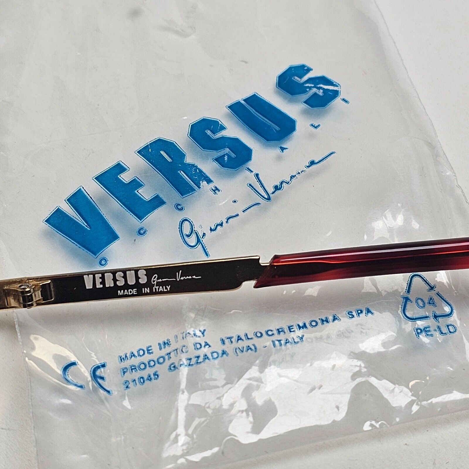 Versus Sunglasses 1996 by Gianni Versace Vintage Gold Hexagon MOD F09 COL 030