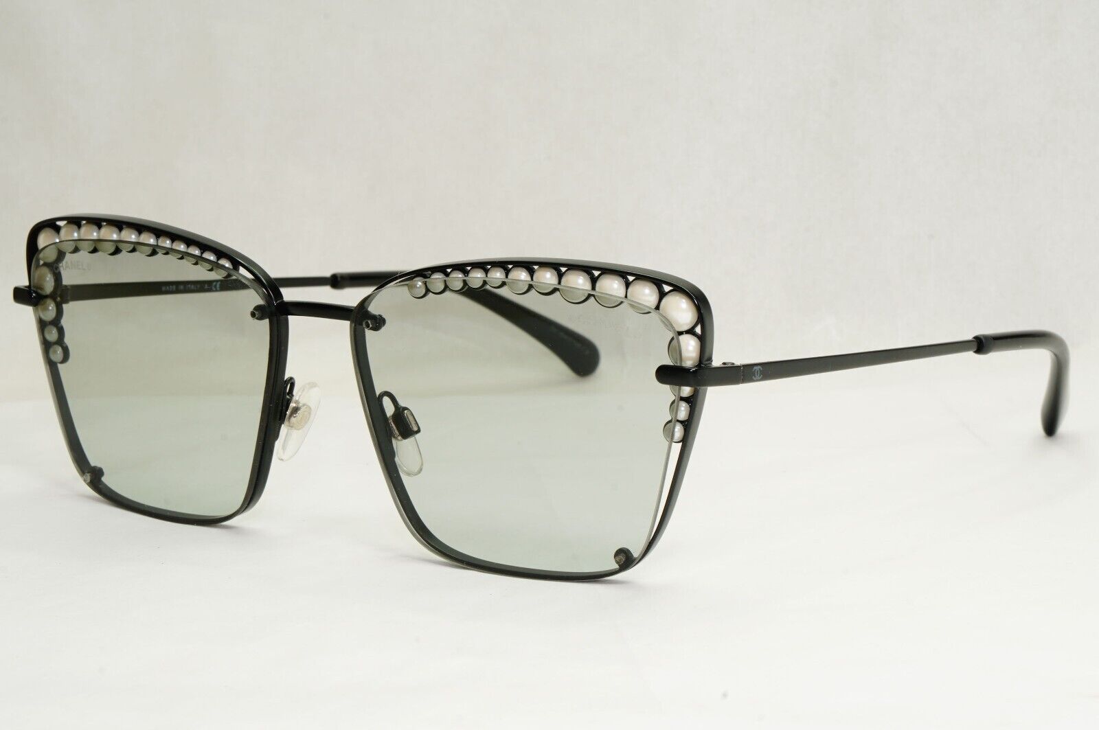 Chanel Sunglasses Pearl Black Square Metal Light Grey 4235-H c.101/87 57mm