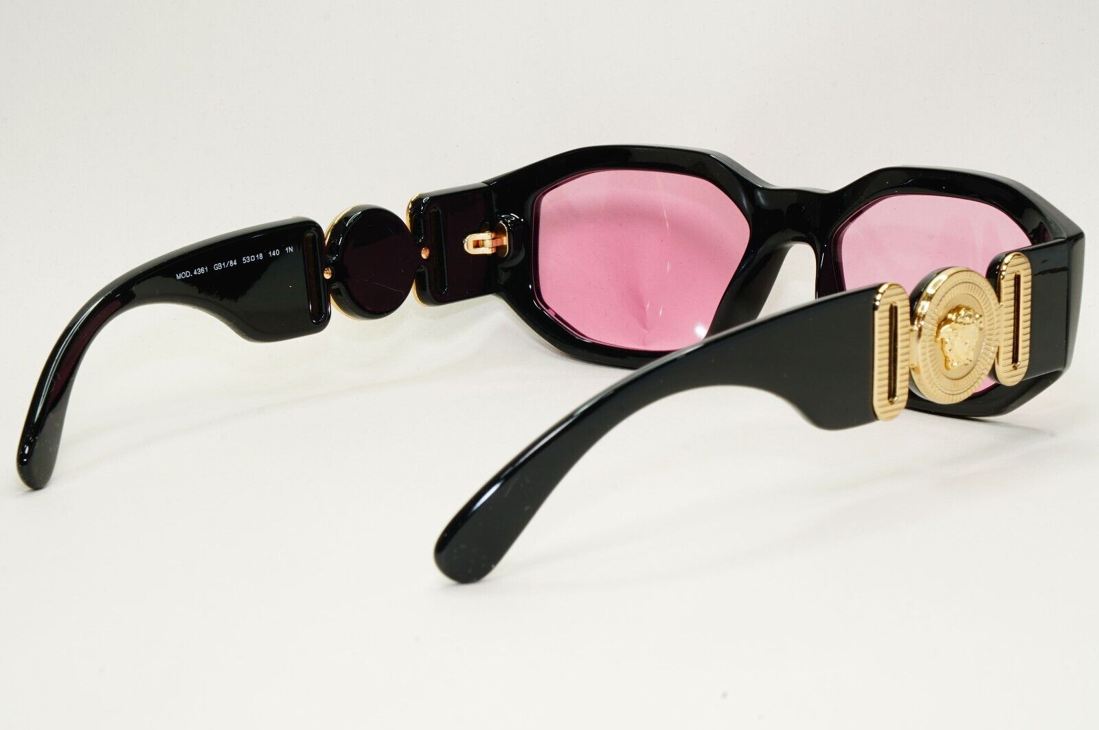 Versace Sunglasses Black Gold Pink Gold Medusa Biggie MOD VE 4361 GB1/84 53mm