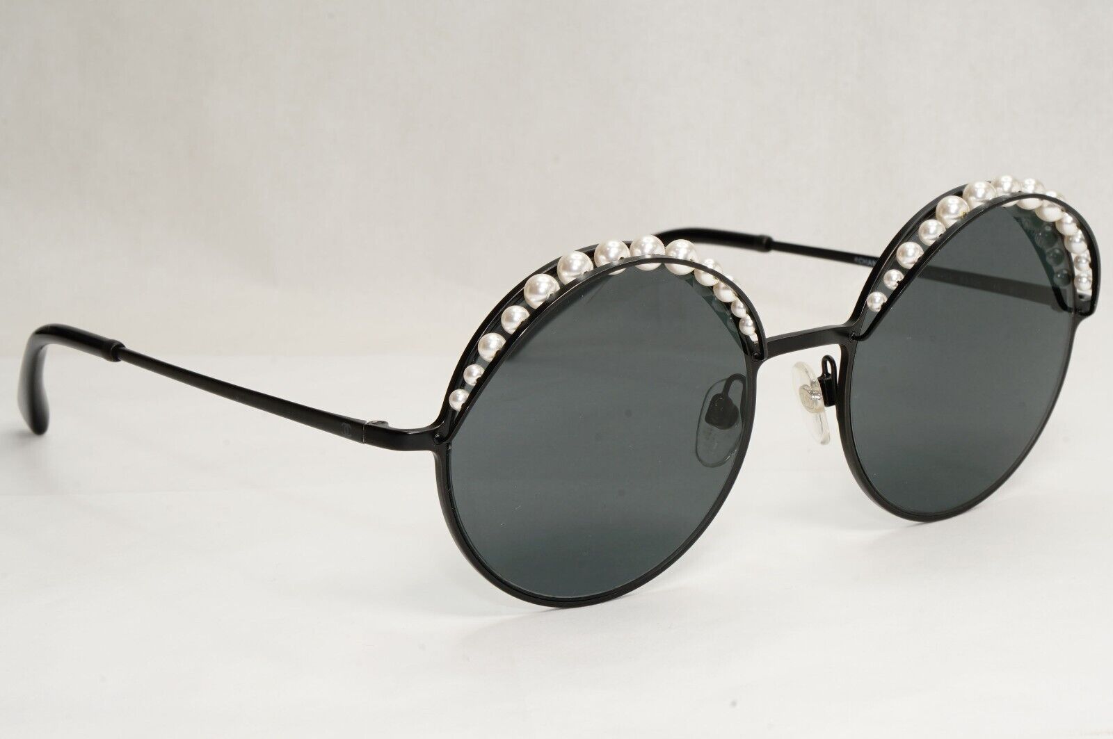Chanel Sunglasses Pearl Black Round Metal Grey 4234-H C.101/S4 53mm