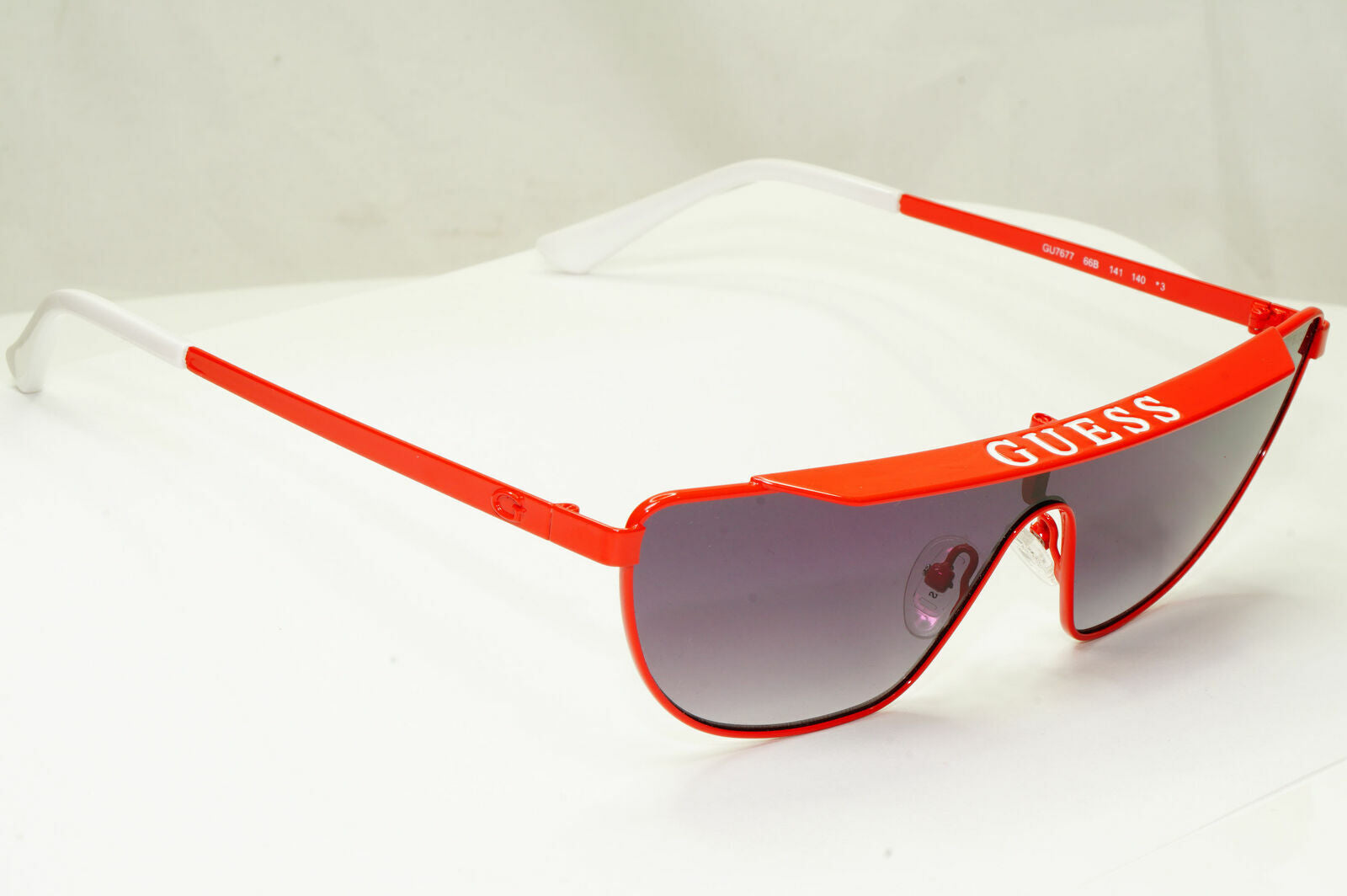 Guess Sunglasses Punk Visor Mens Womens Shield Red Black  GU 7677 66B Blogger