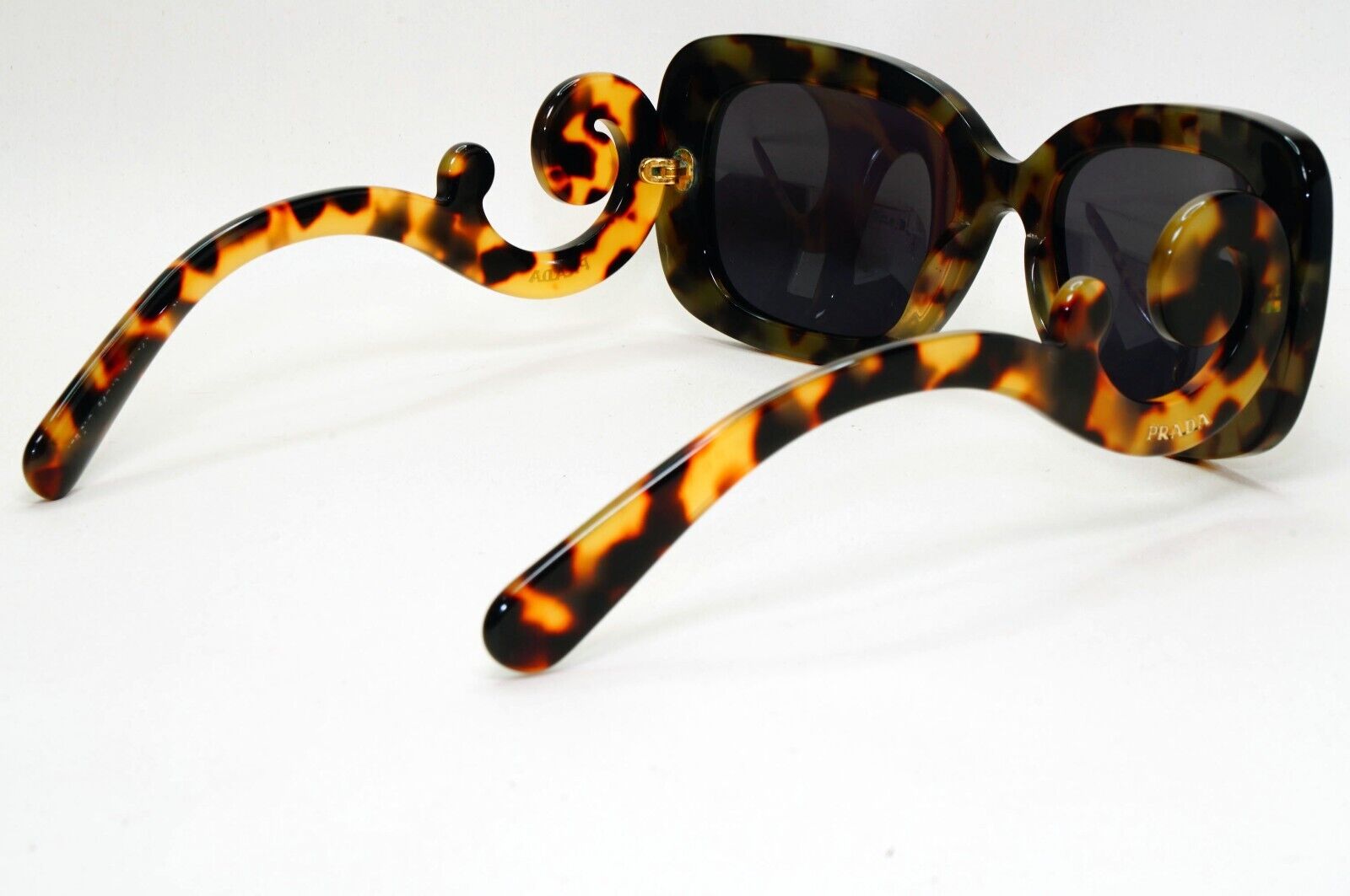 Prada Sunglasses Baroque Swirl Square Black Brown PR27OS SPR 27O NAI-0A7 081124