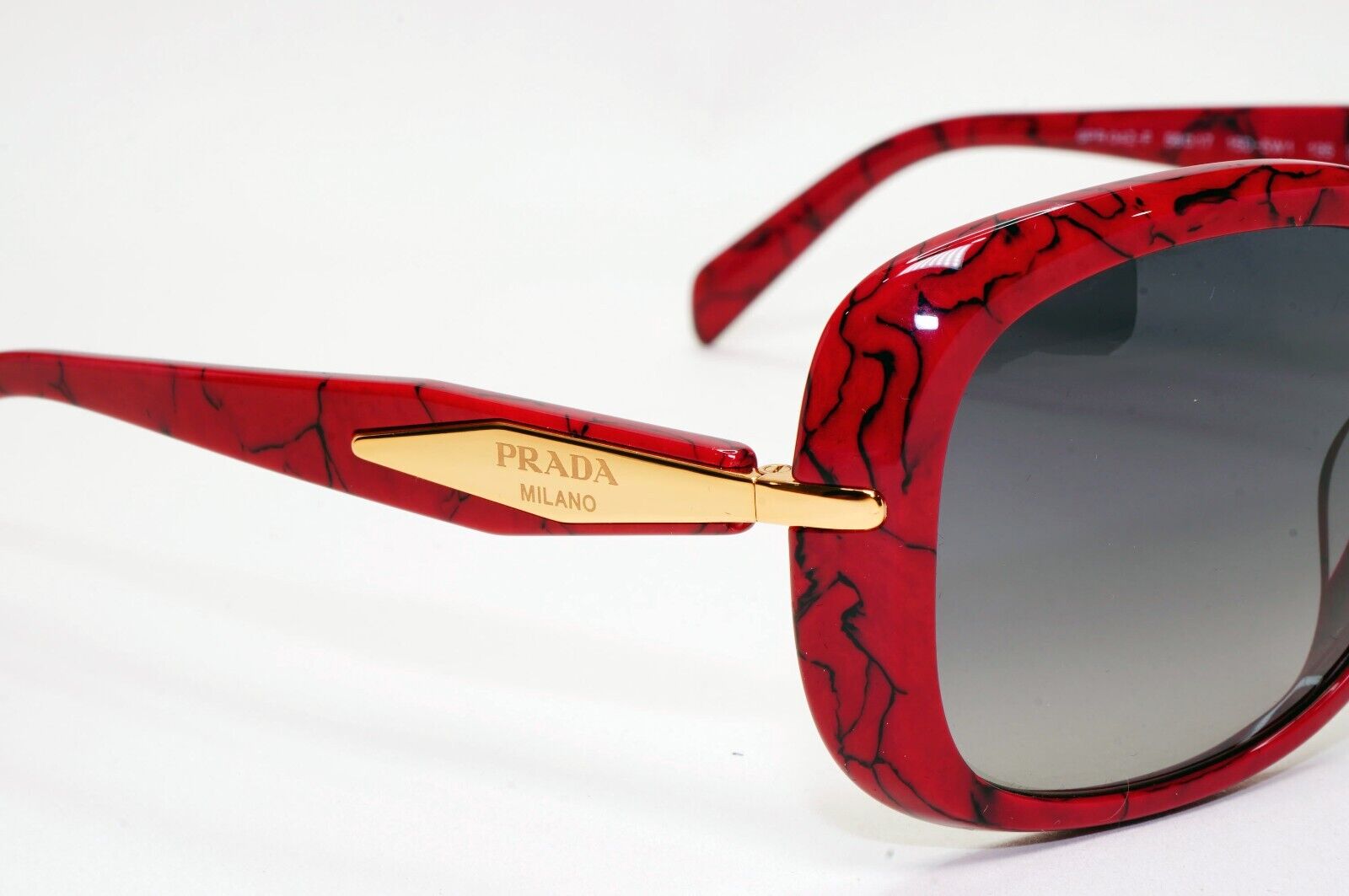 Prada Sunglasses Polarised Dark Red Etruscan Marble PR04ZS-F SPR 04Z-F 15D-5W1