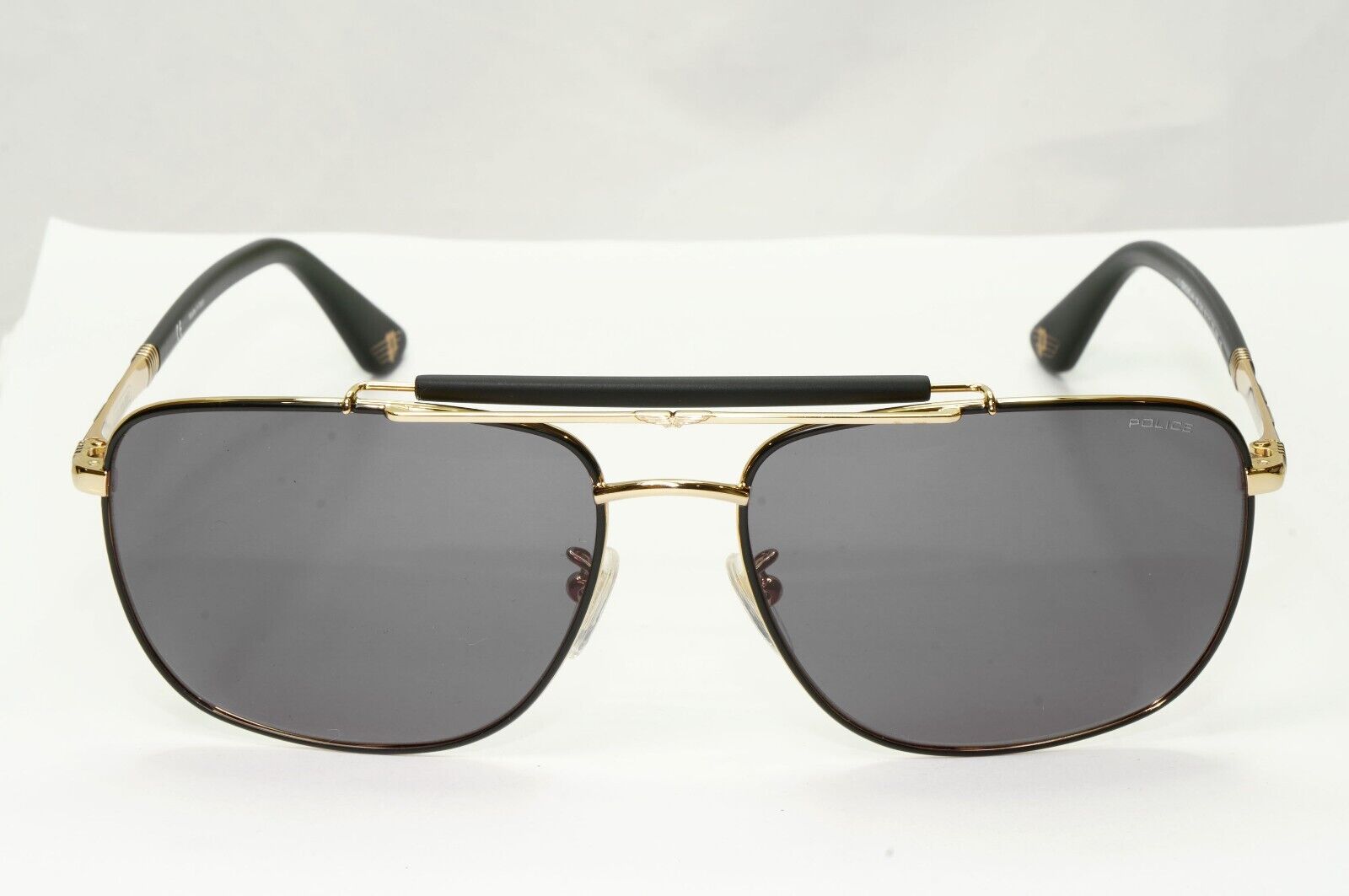 Police Black Gold Sunglasses Pilot Brow Bar Origins 44 SPL D43 COL 0302 61mm