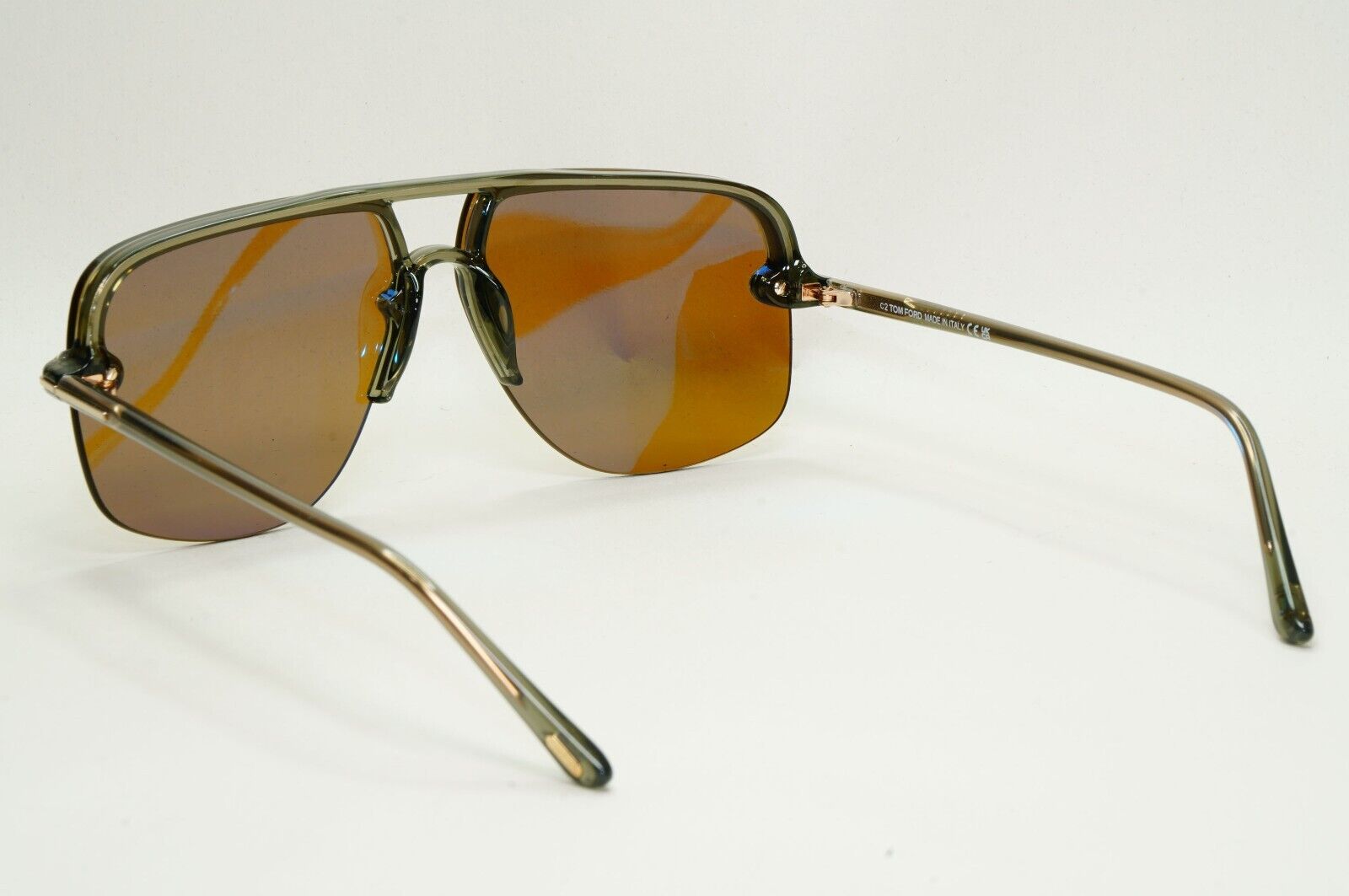 Tom Ford Sunglasses Hugo-02 Brown Semi Rimless Navigator FT1003 TF 1003 93E