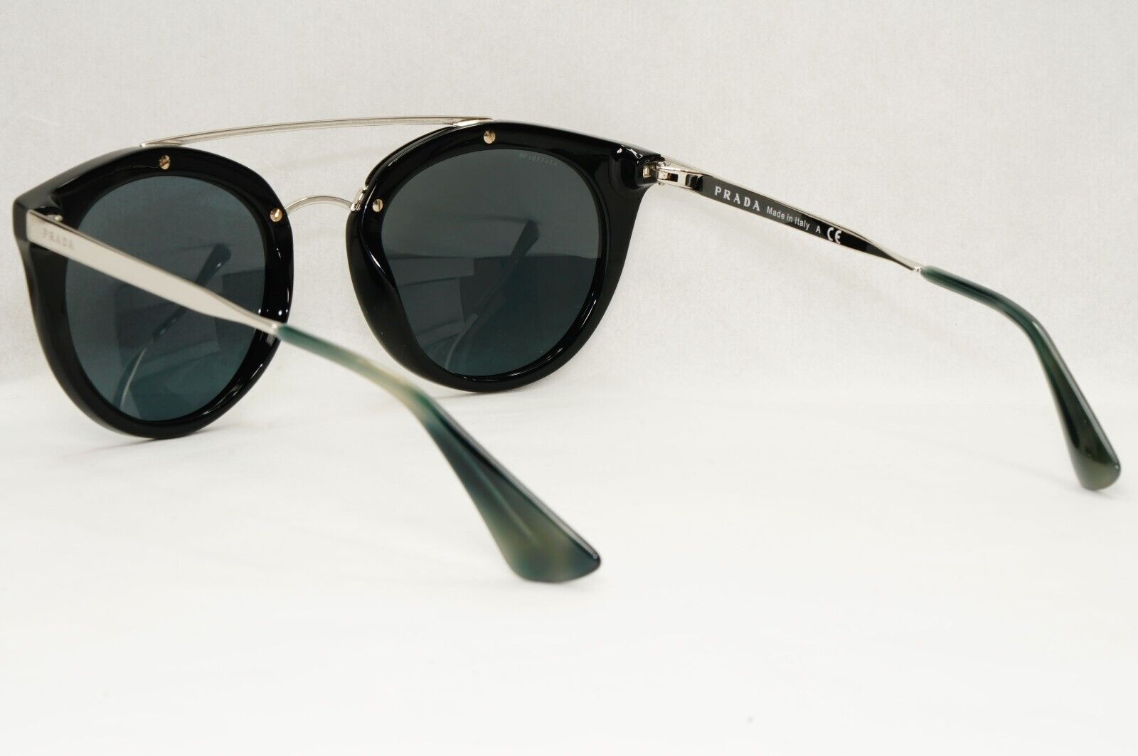 Prada Sunglasses Cinema Black Silver Grey Square PR23SS SPR 23S 1AB-1A1 52mm