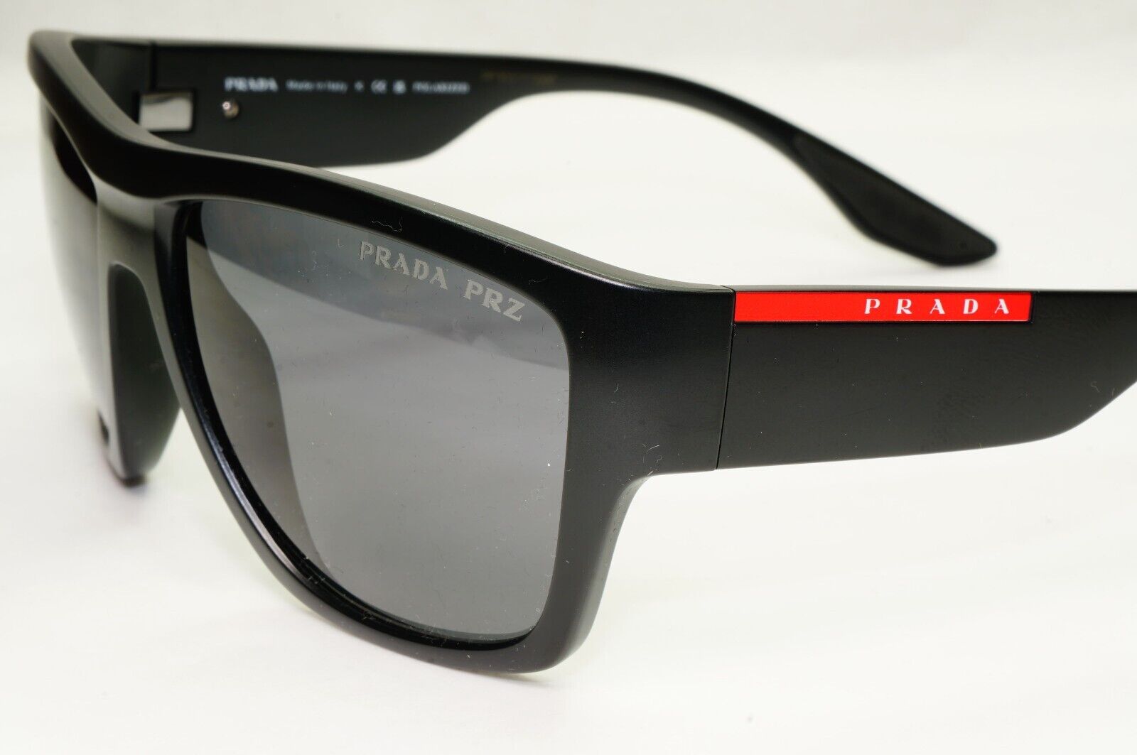 Prada Sunglasses Black Polarized Square Wrap Matte PS08VS SPS 08V 1BO-02G 59mm