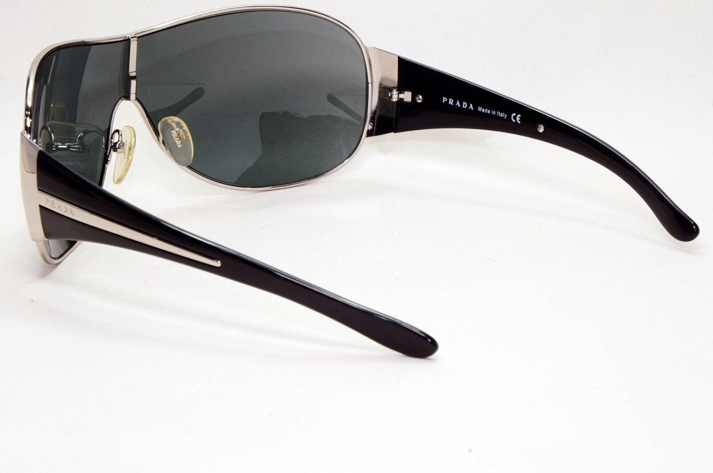 Prada Sunglasses 2006 Vintage Silver Black Shield PR52HS SPR 52H 1BC-1A1 281024