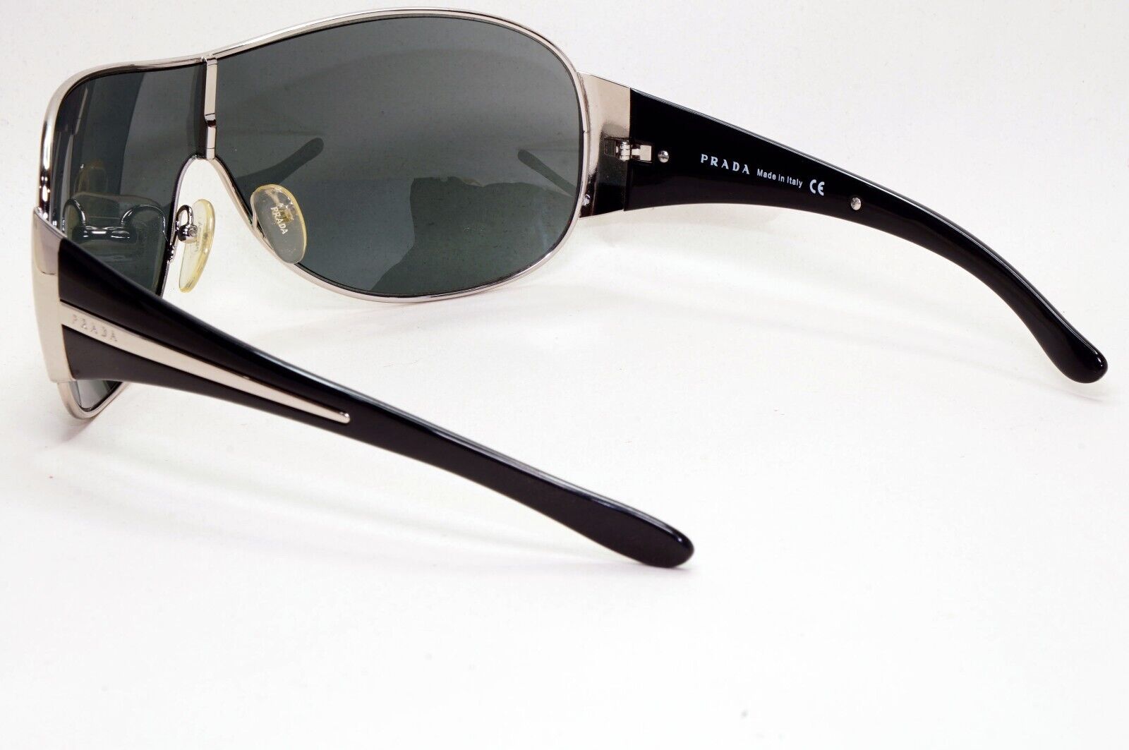 Prada Sunglasses 2006 Vintage Silver Black Shield PR52HS SPR 52H 1BC-1A1 281024
