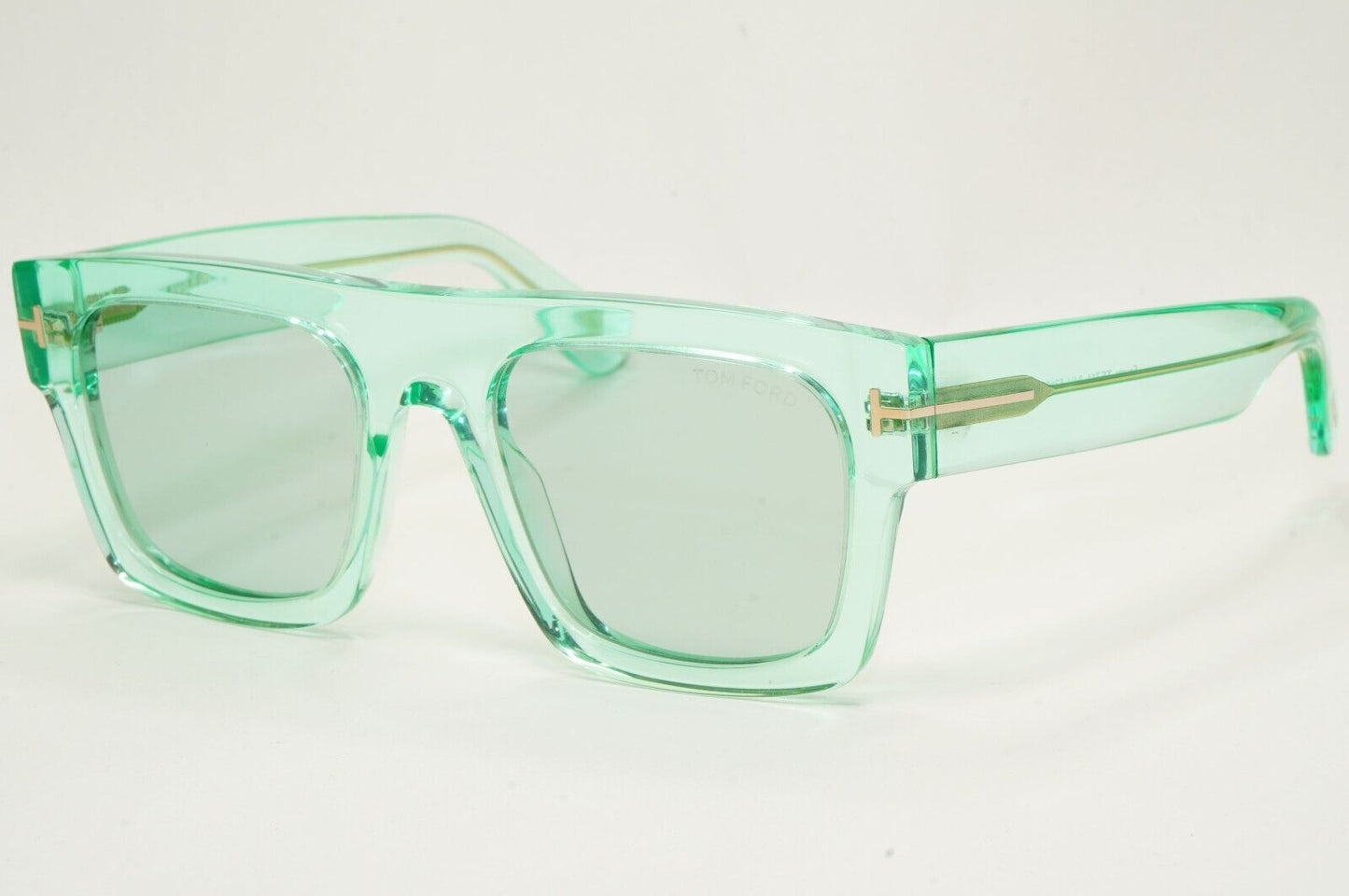 Tom Ford Sunglasses Fausto Transparent Green Blue Square FT0711 TF 711 84V 53mm