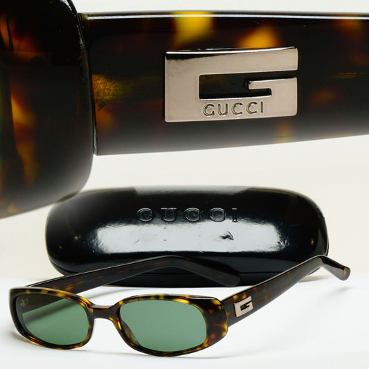Gucci Sunglasses 1998 Vintage Brown Green Rectangle GG 2452/S 05L 050225