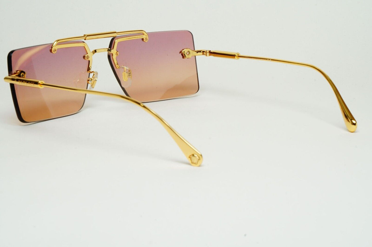 Versace Sunglasses Gold Rimless Gold Fuchsia Orange Gradient MOD VE 2245 1002/78