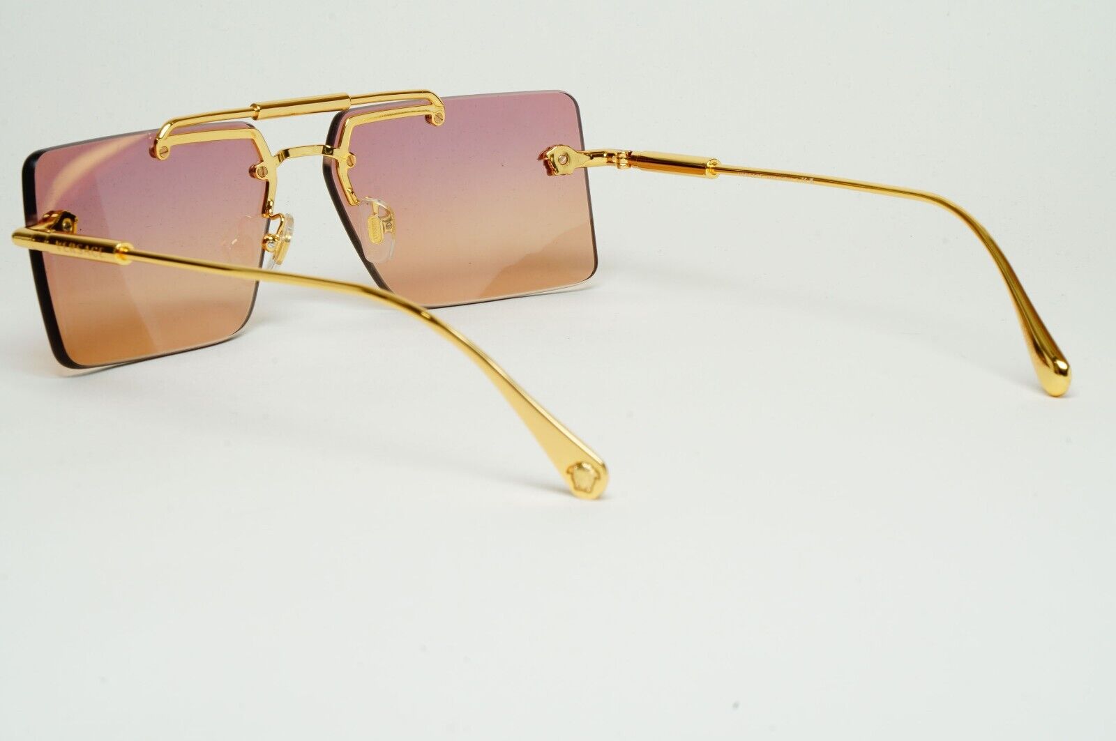 Versace Sunglasses Gold Rimless Gold Fuchsia Orange Gradient MOD VE 2245 1002/78