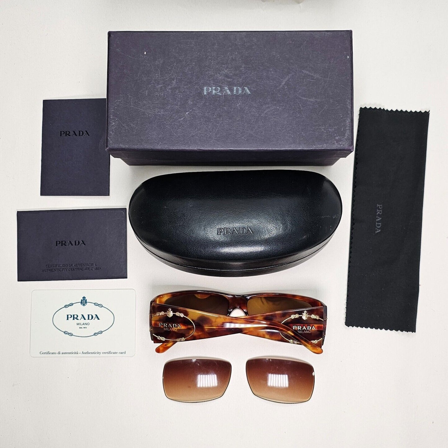 Prada Sunglasses 2007 Vintage Brown Gold Crest PR10HS SPR 10H 4BW-6S1 031124