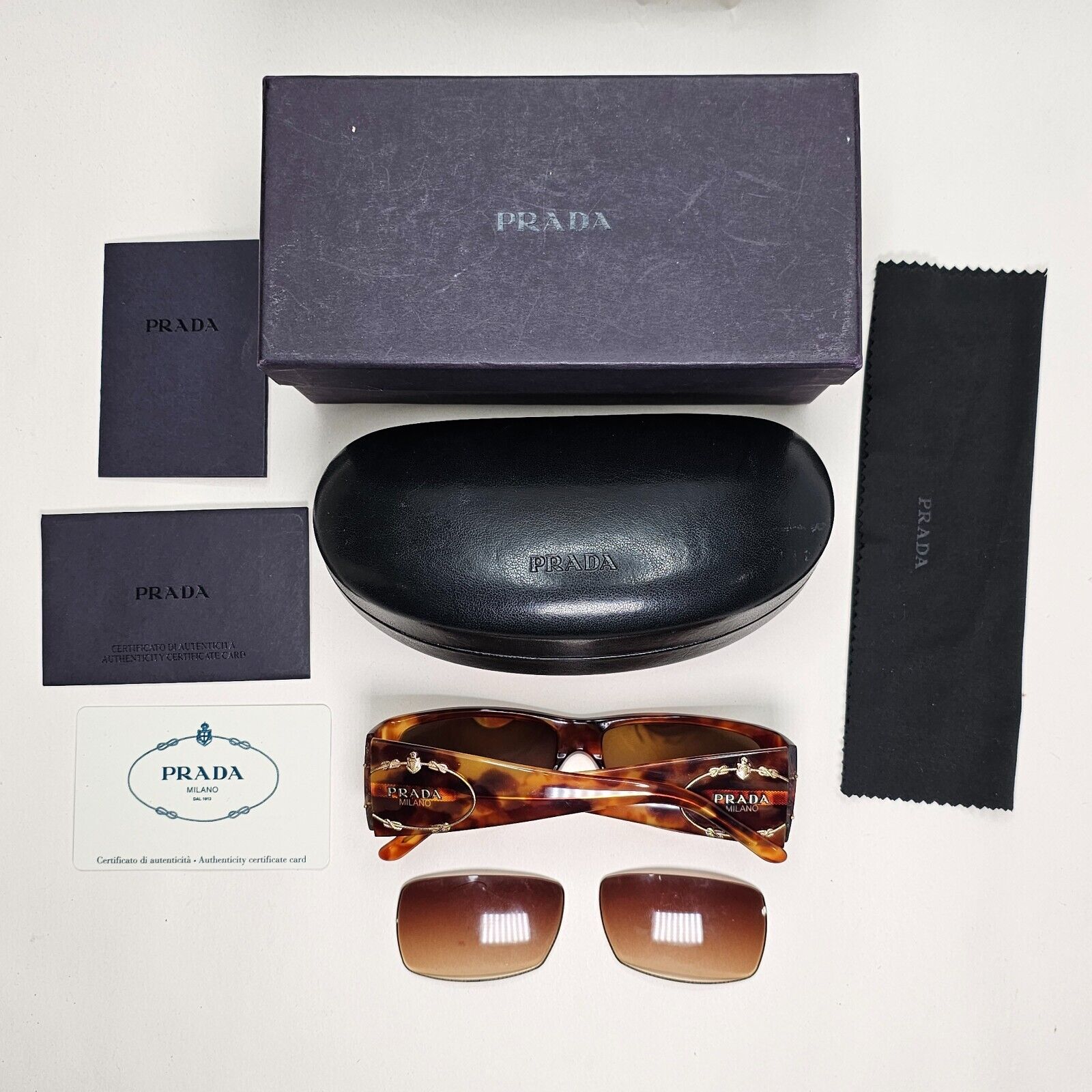 Prada Sunglasses 2007 Vintage Brown Gold Crest PR10HS SPR 10H 4BW-6S1 031124