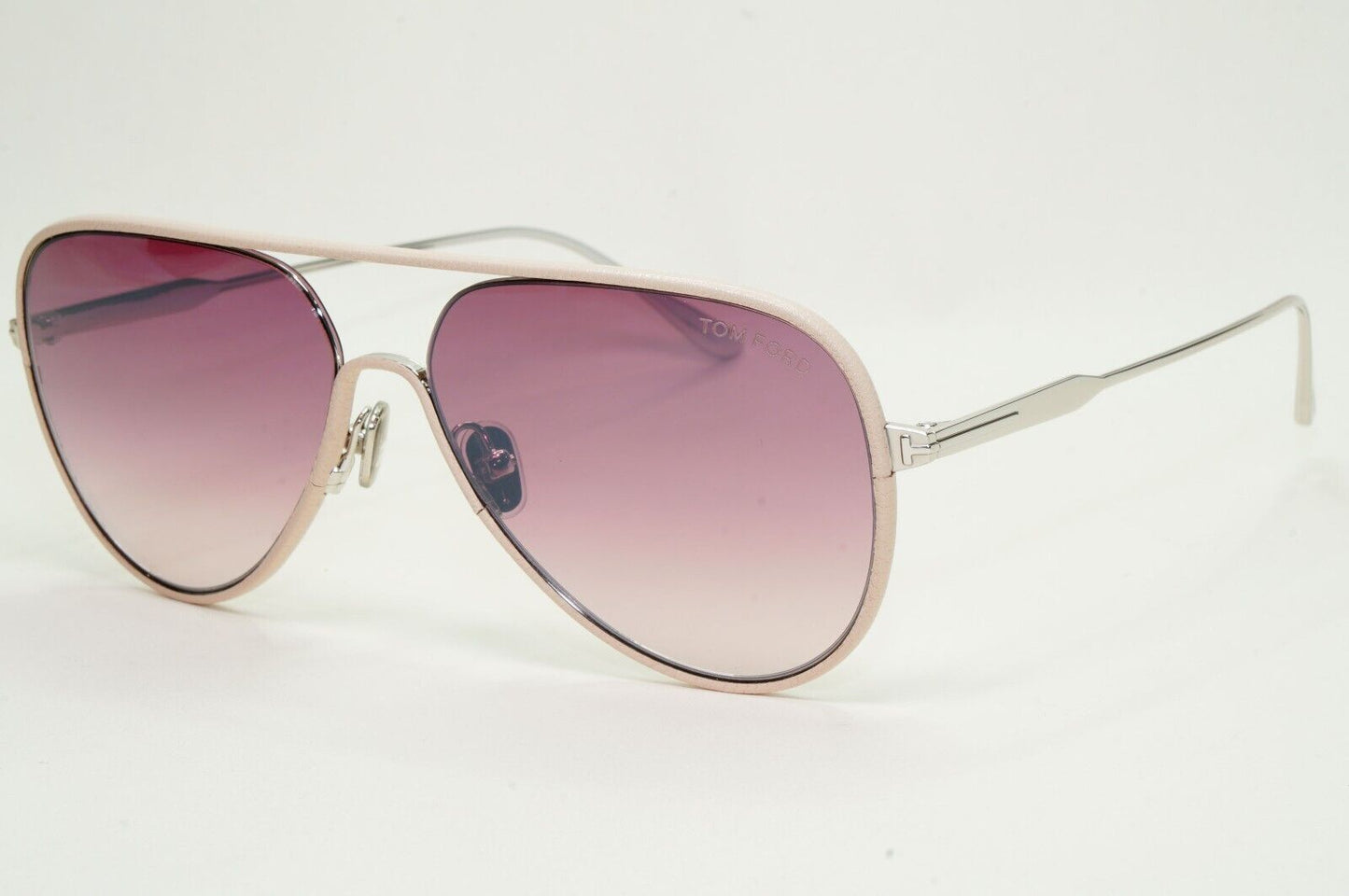 Tom Ford Sunglasses Jessie-02 Leather Pilot Silver Brown FT1016 TF 1016 18Z 60mm