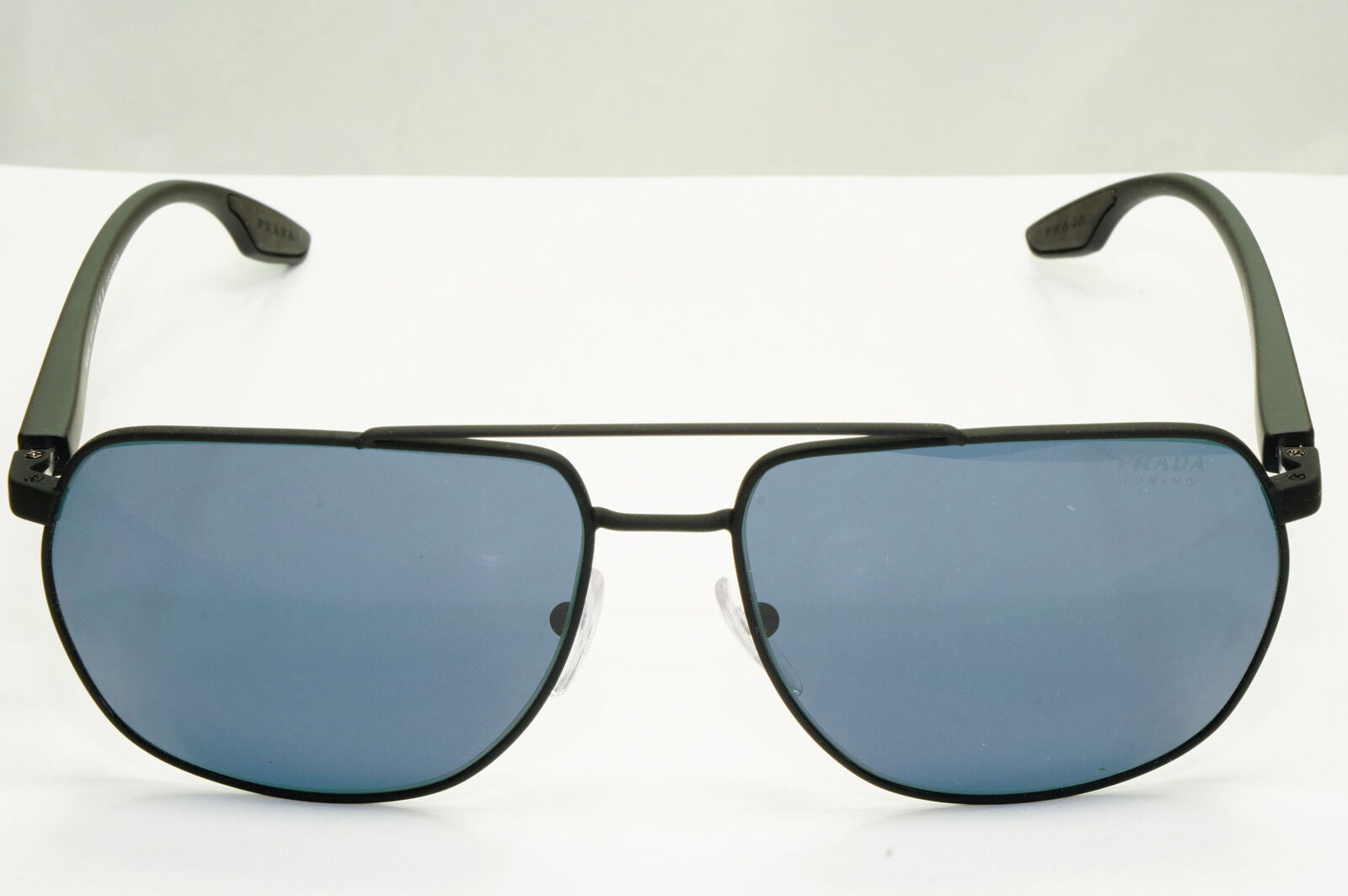 Prada Tuning Blue Sunglasses Black Red Stripe Pilot PS55VS SPS 55V DG0-09R