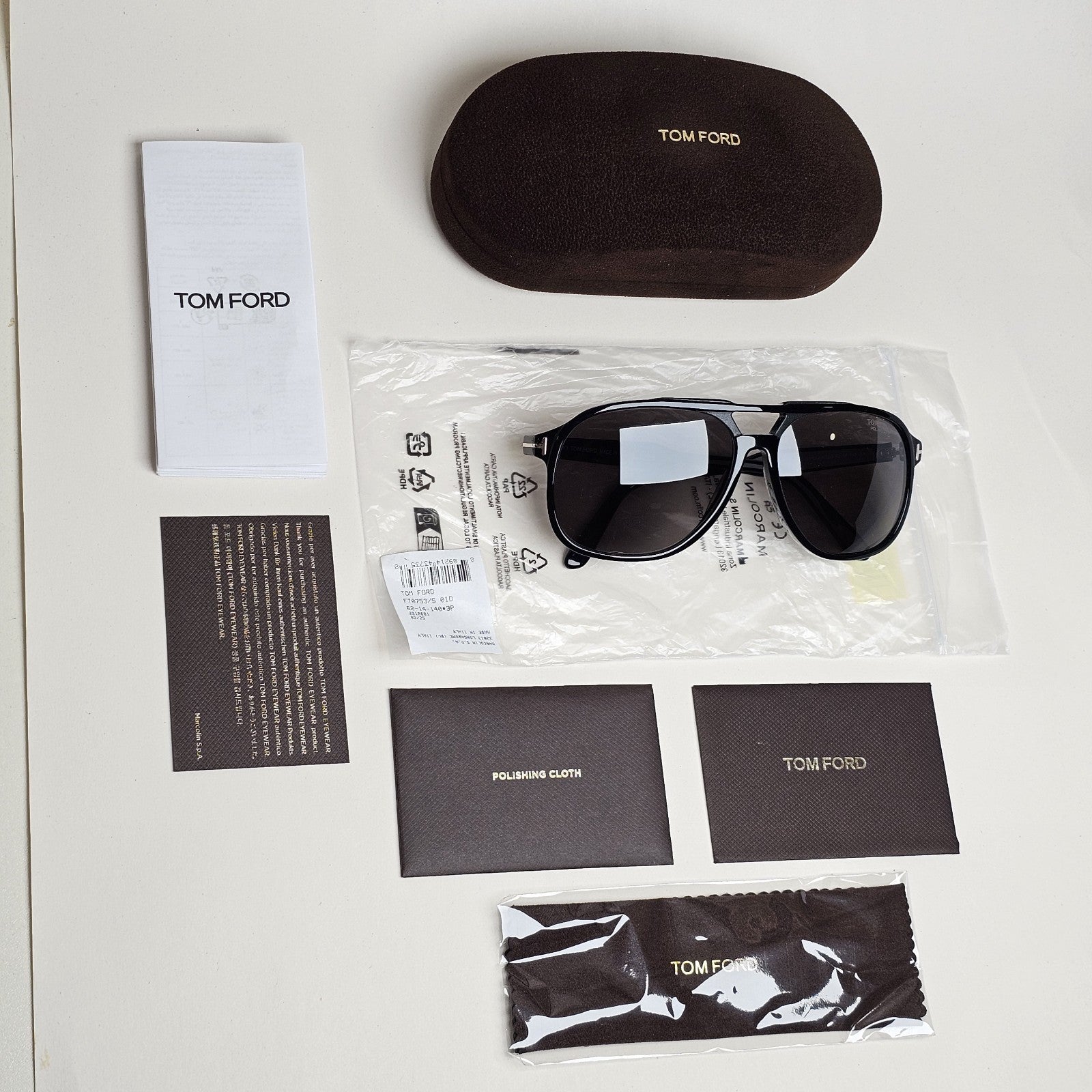 Tom Ford Sunglasses Raoul Polarized Black Dark Grey FT0753 TF 753 01D 62mm